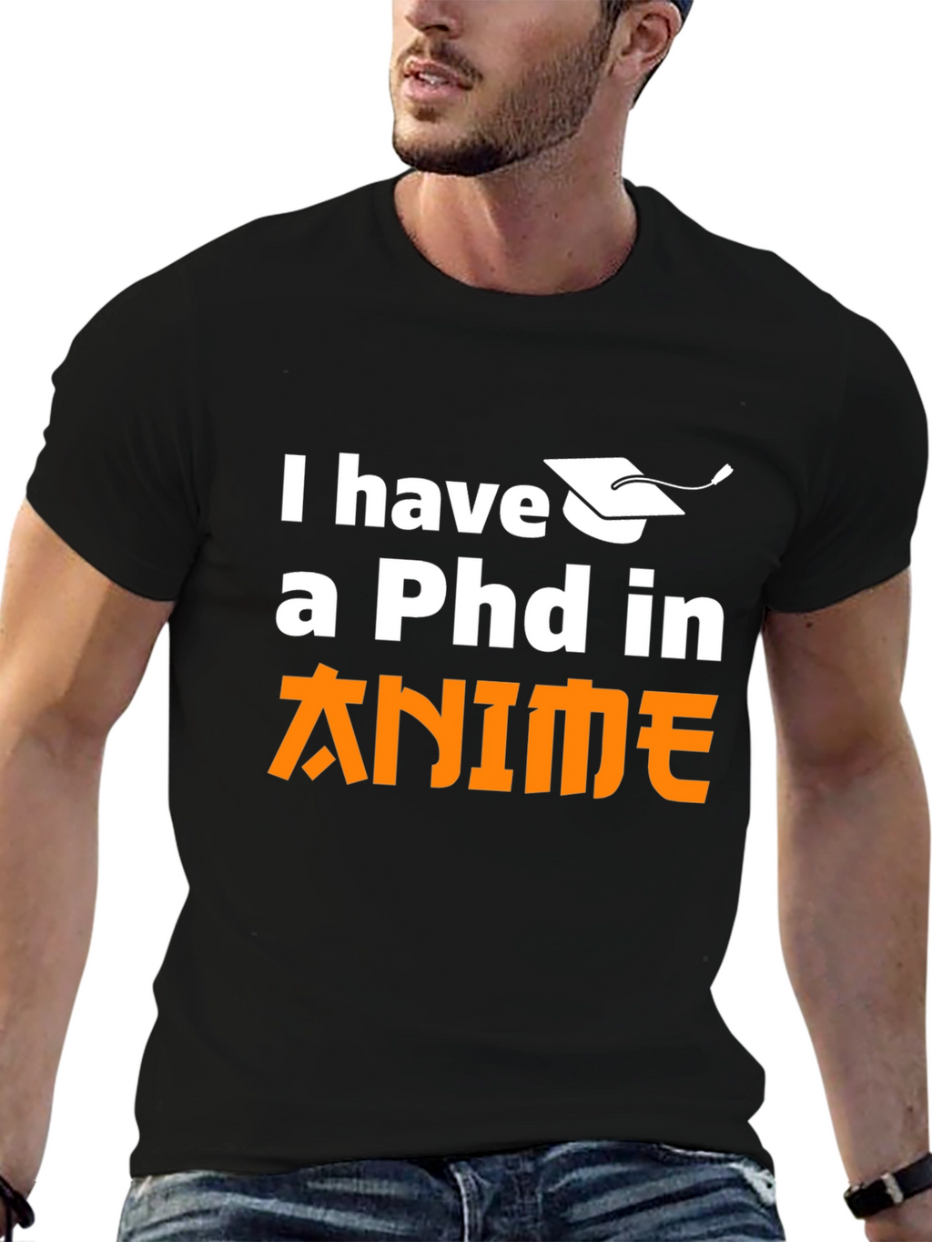 Anime PhD Black T-Shirt - Otaku Style