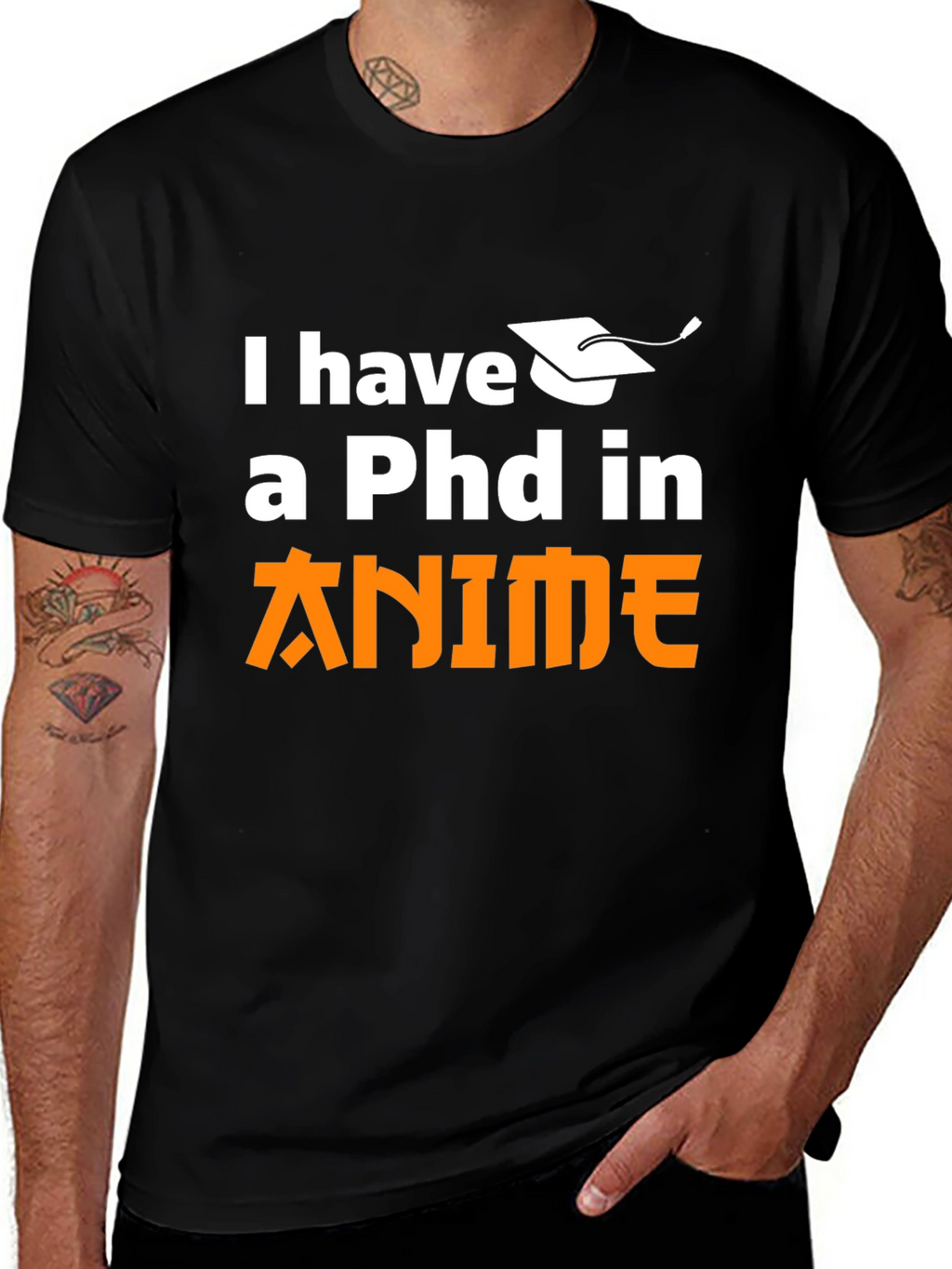 Anime PhD Black T-Shirt - Otaku Style
