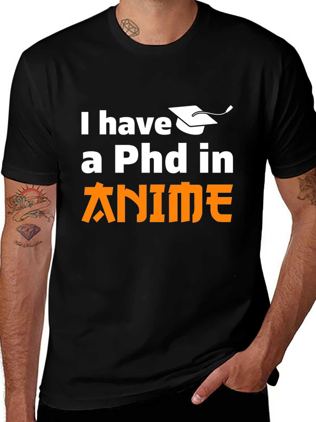 Anime PhD Black T-Shirt - Otaku Style