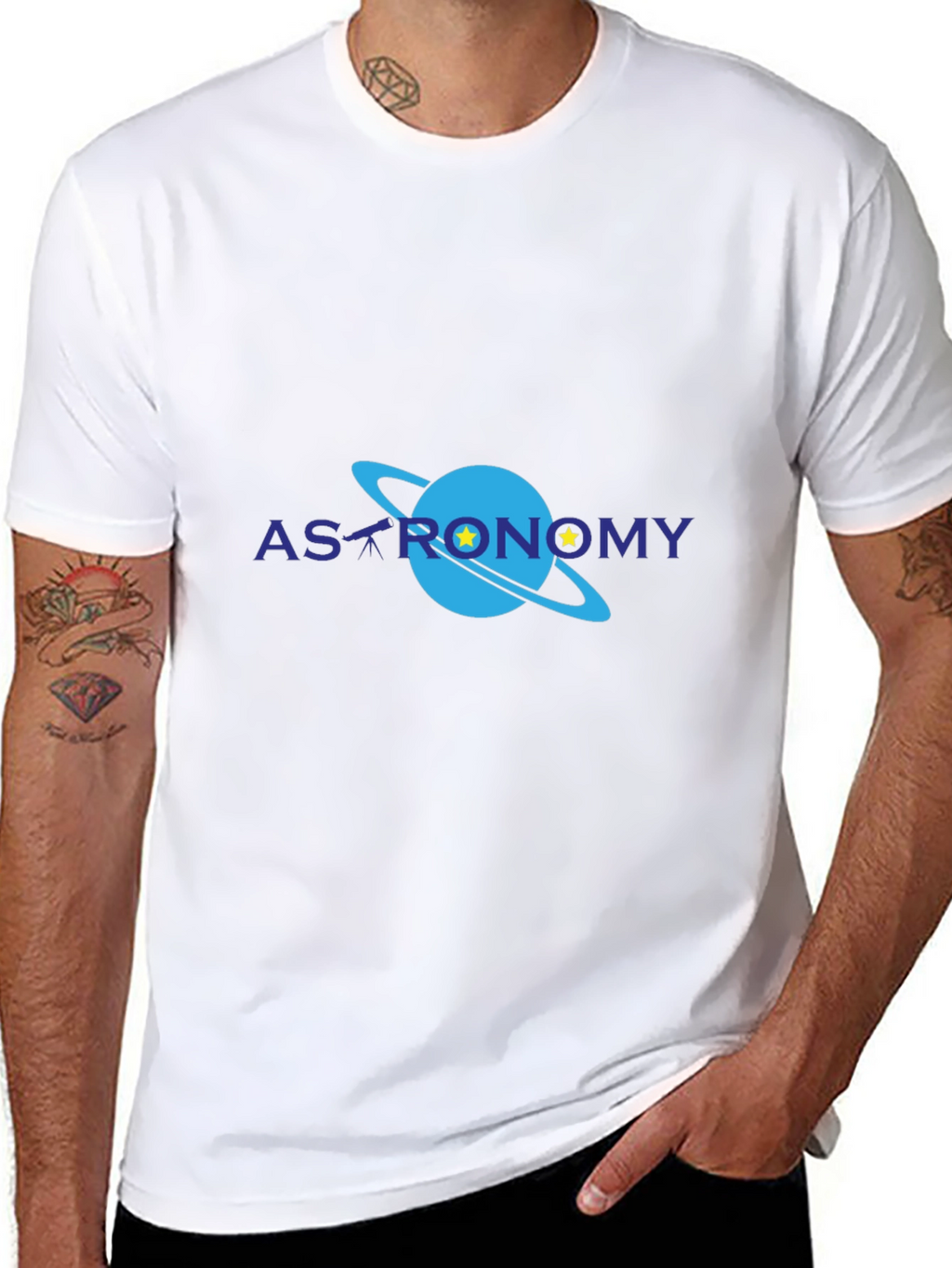 Astronomy Graphic Print Black T-Shirt