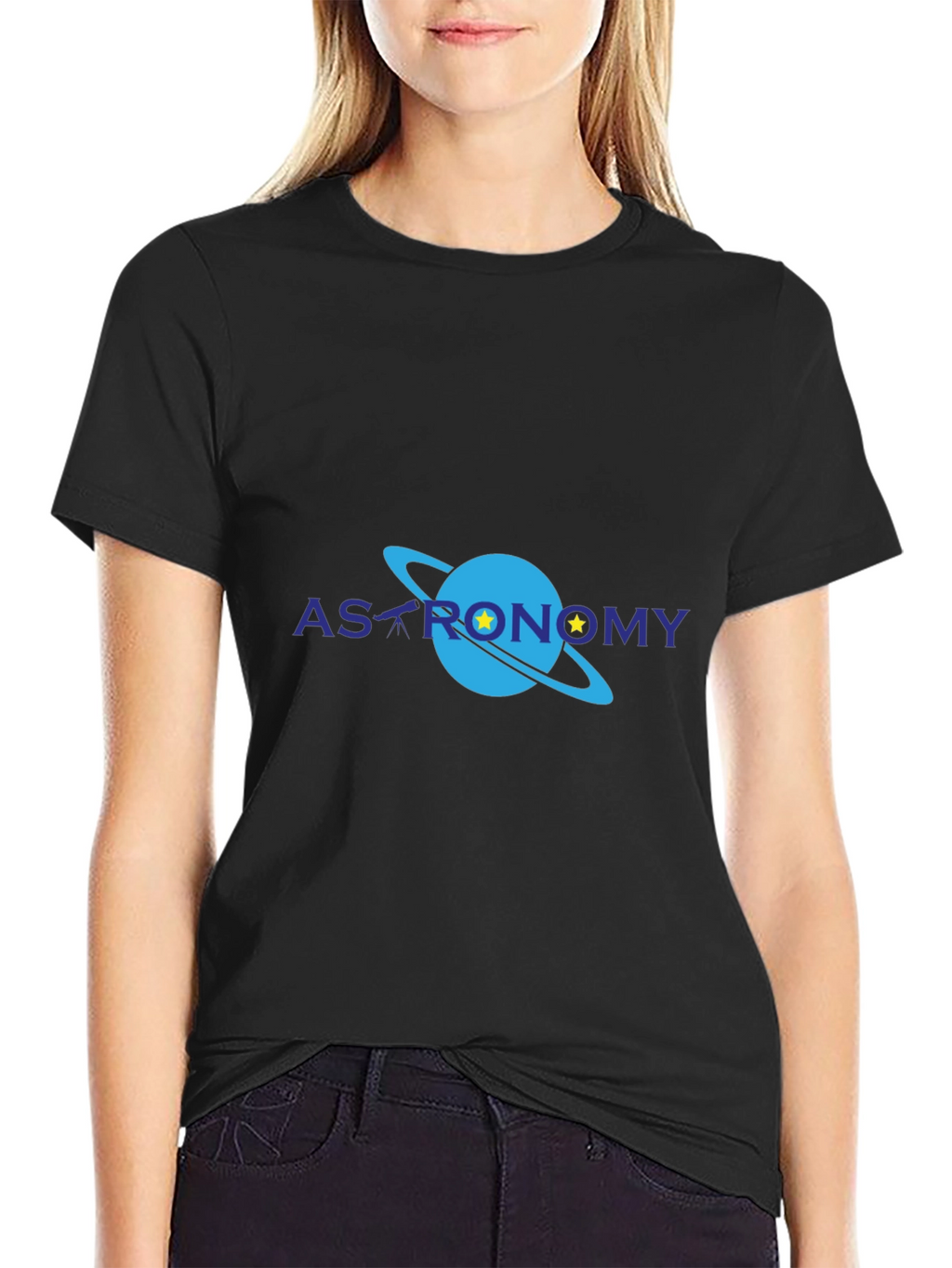 Astronomy Graphic Print Black T-Shirt