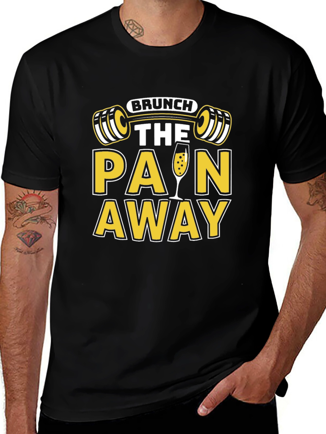 Brunch the Pain Away T-Shirt - Gym & Mimosa Design