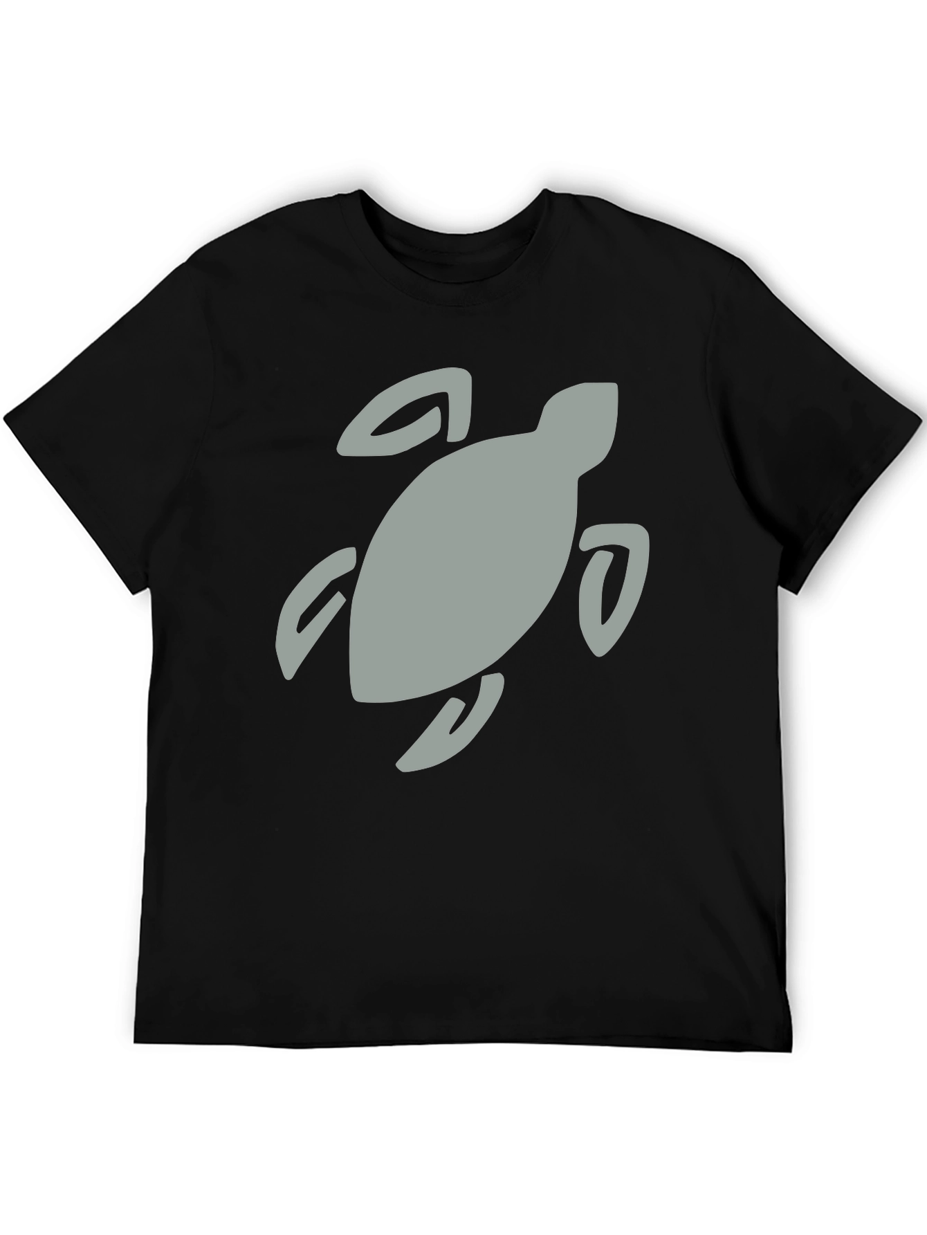 Black T-Shirt with Turtle Graphic