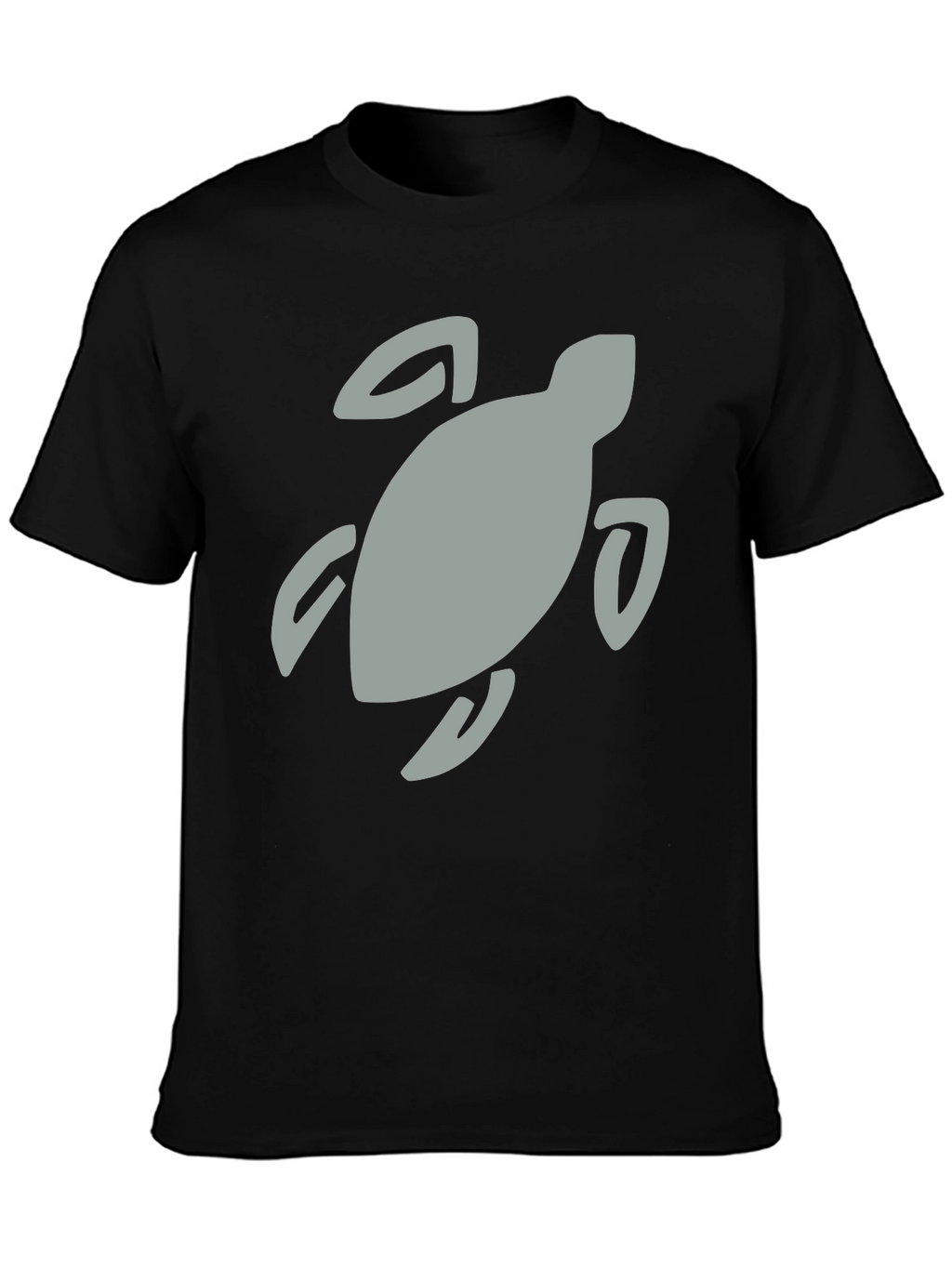 Black T-Shirt with Turtle Graphic