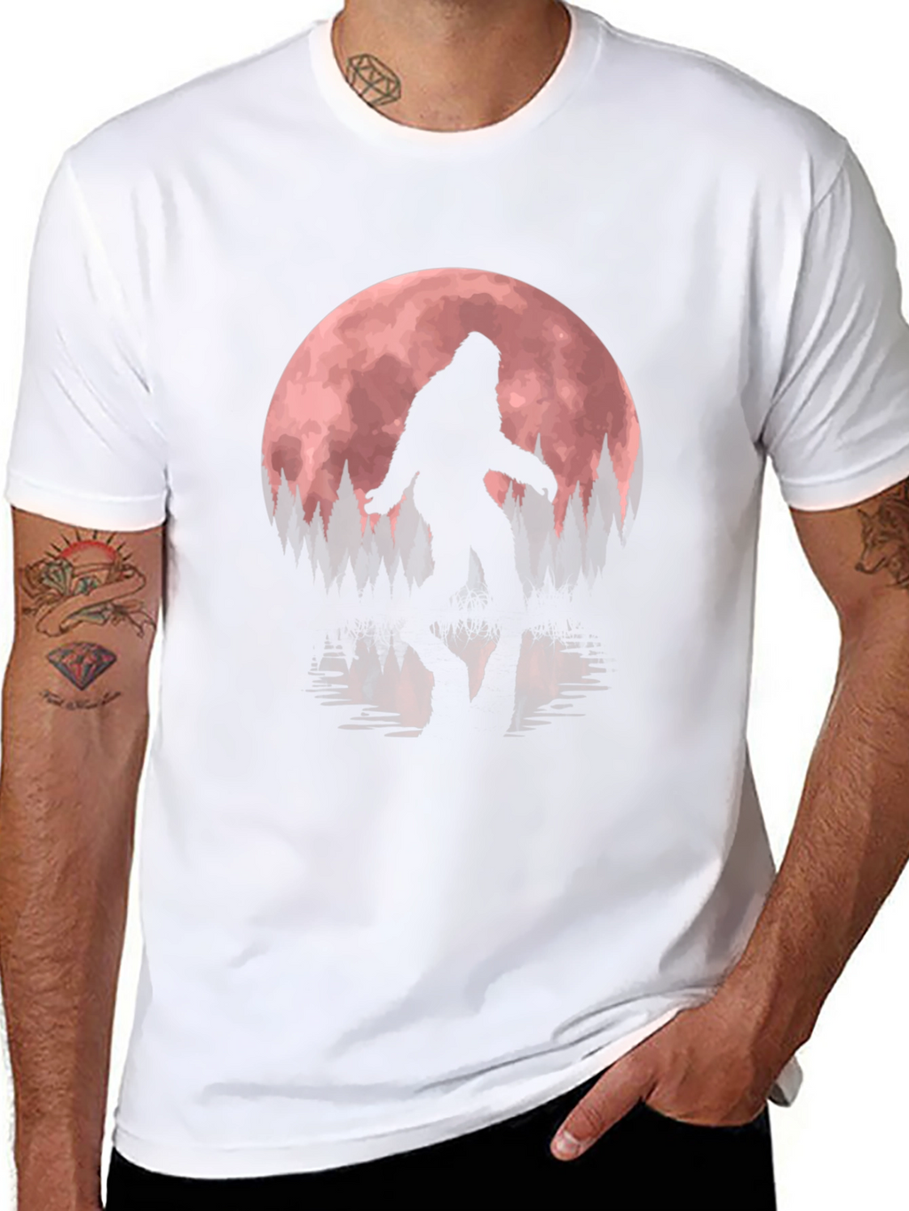 Bigfoot Moon Reflection Graphic Tee