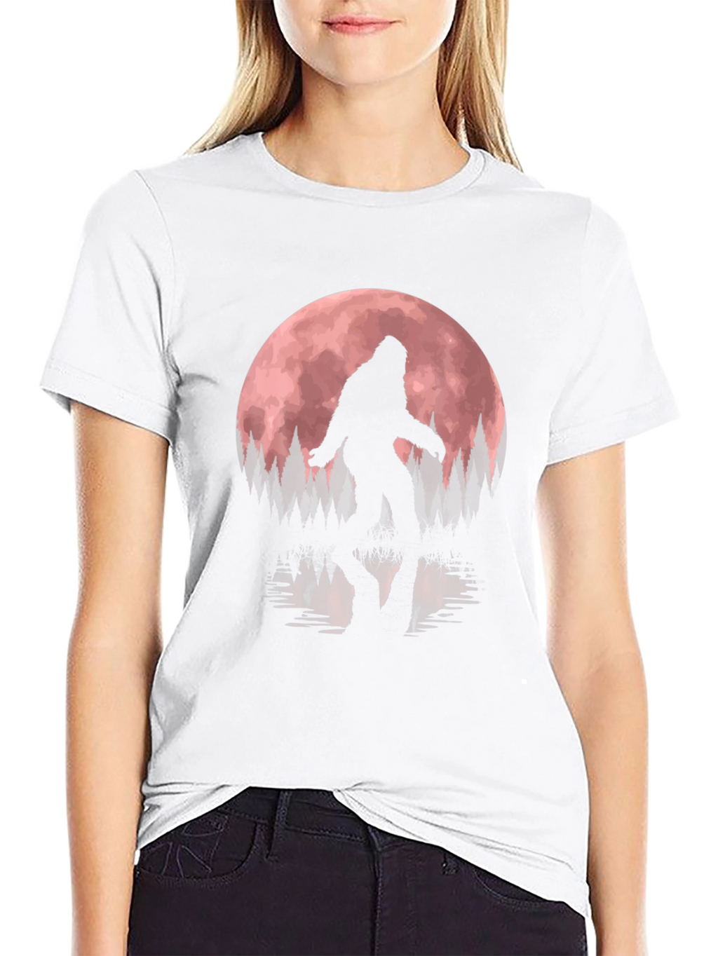 Bigfoot Moon Reflection Graphic Tee