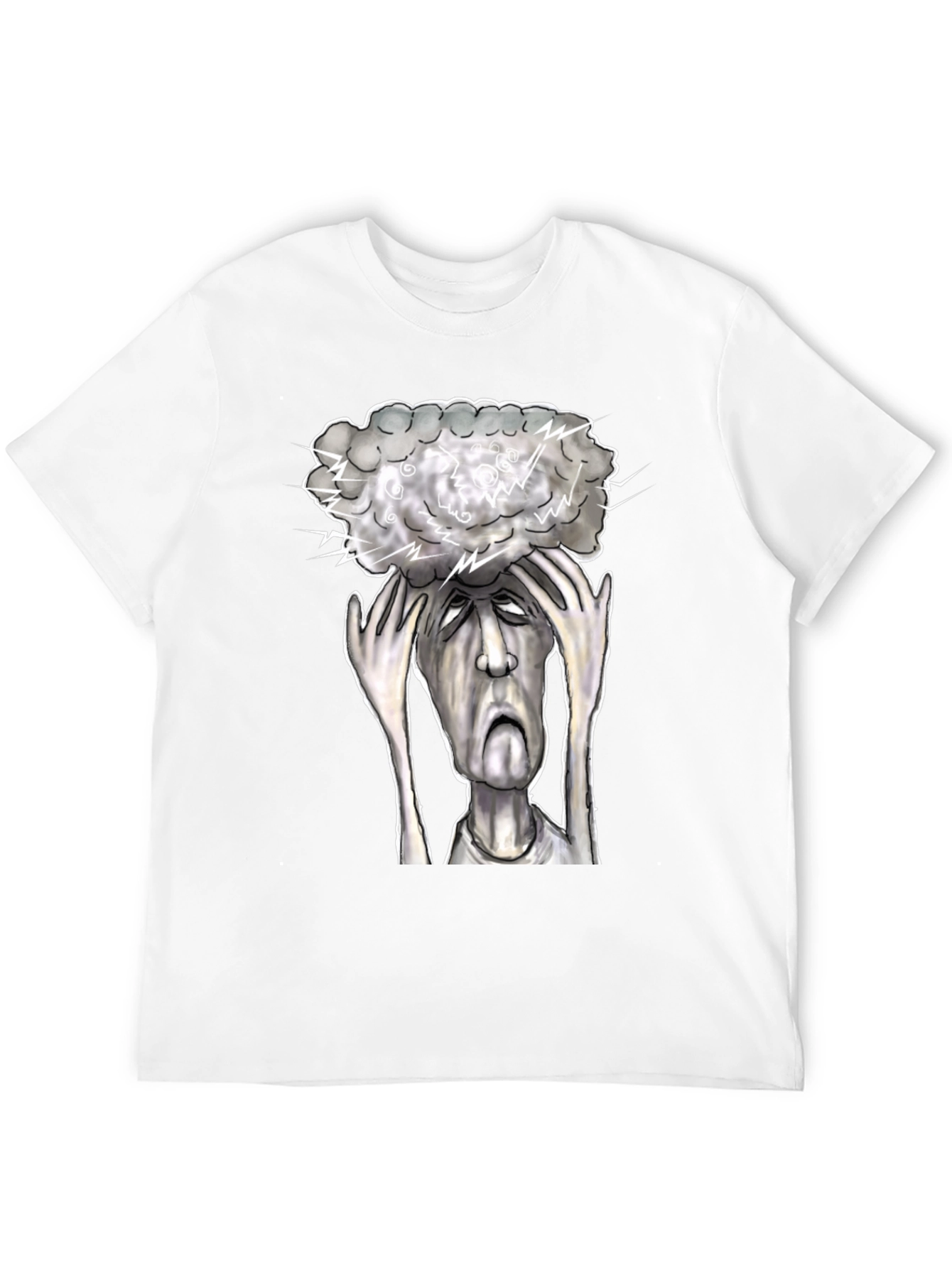 Brain Storm Graphic Tee - Black Cotton T-Shirt