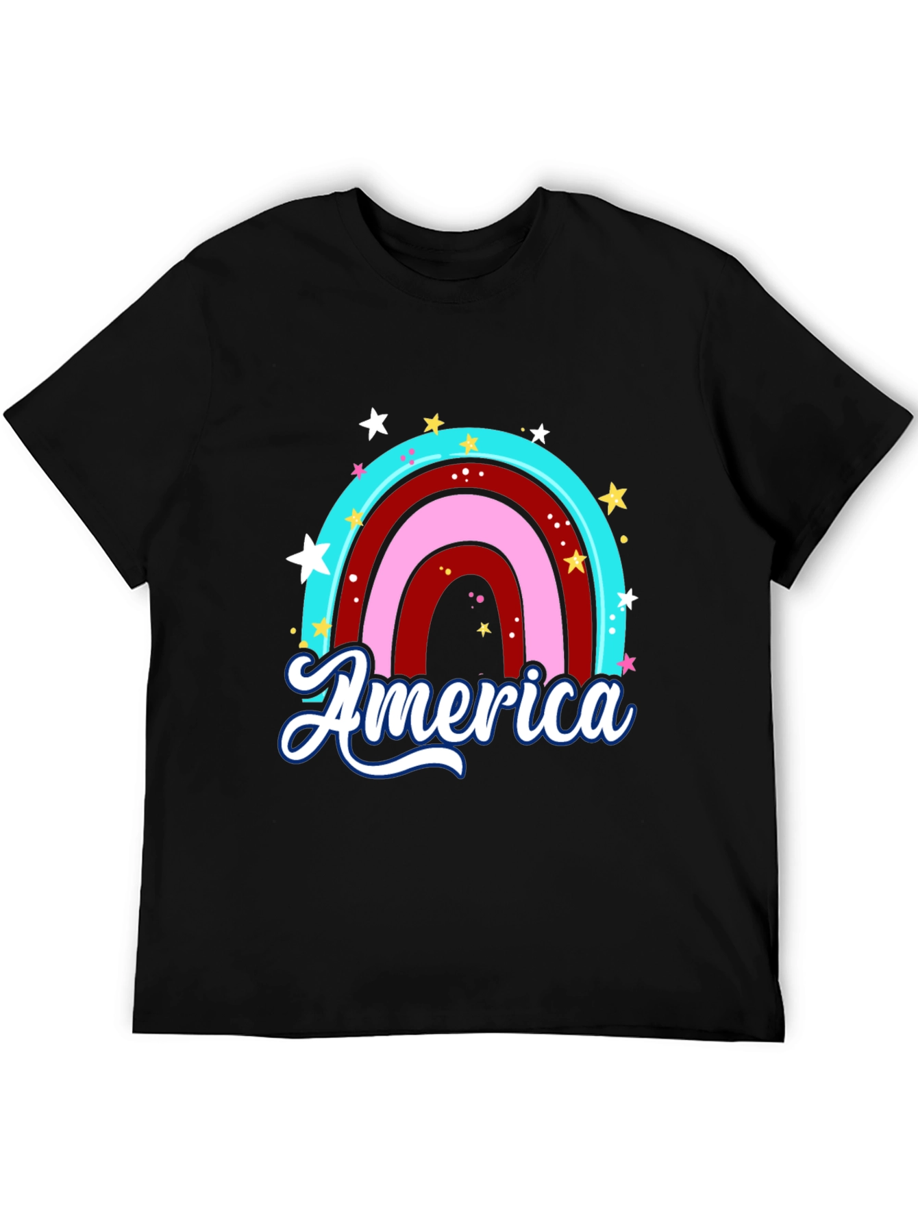 America Rainbow Graphic T-Shirt
