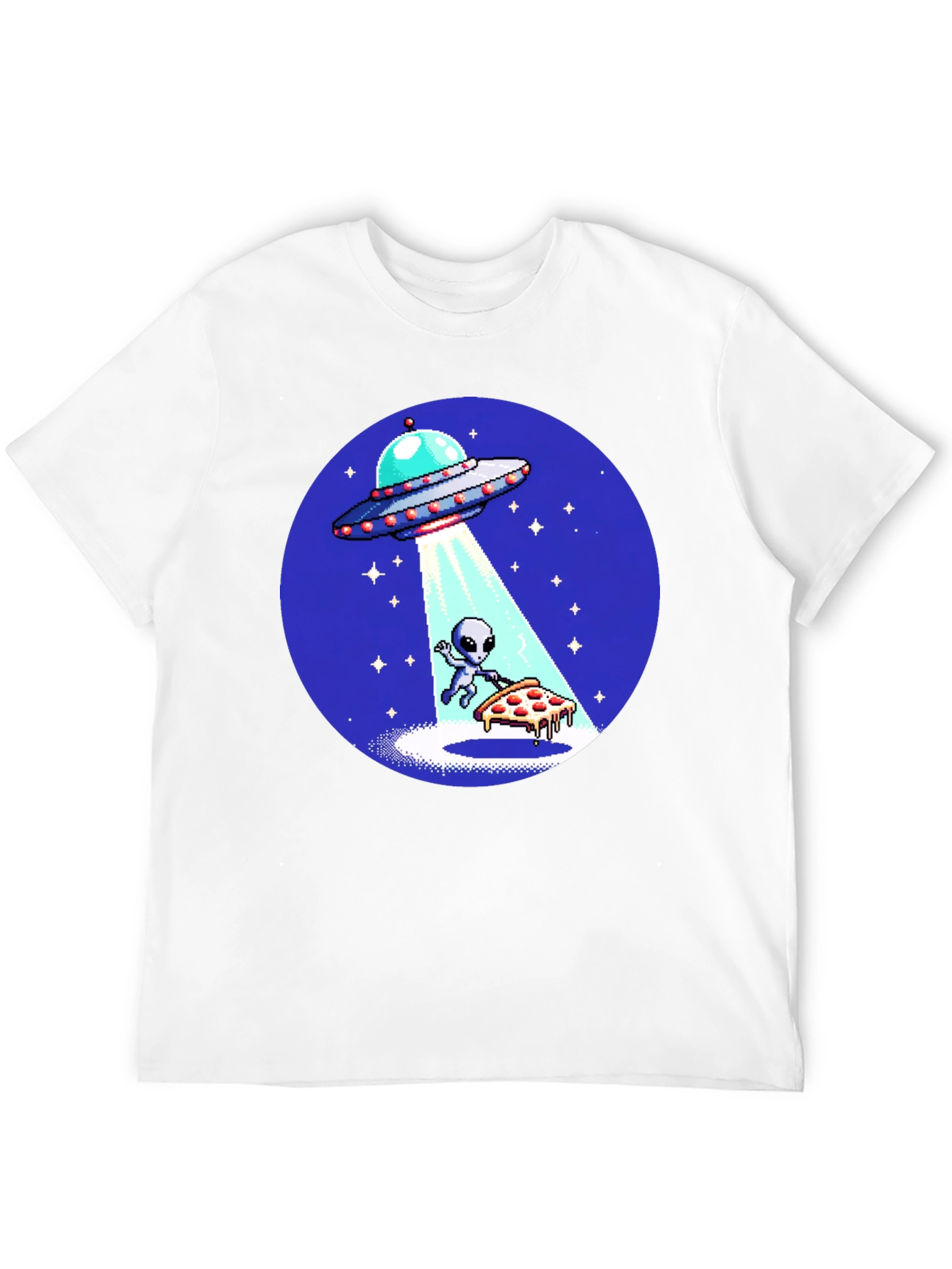 Alien Pizza Abduction Graphic T-Shirt