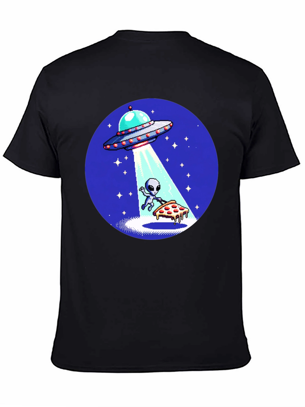 Alien Pizza Abduction Graphic T-Shirt