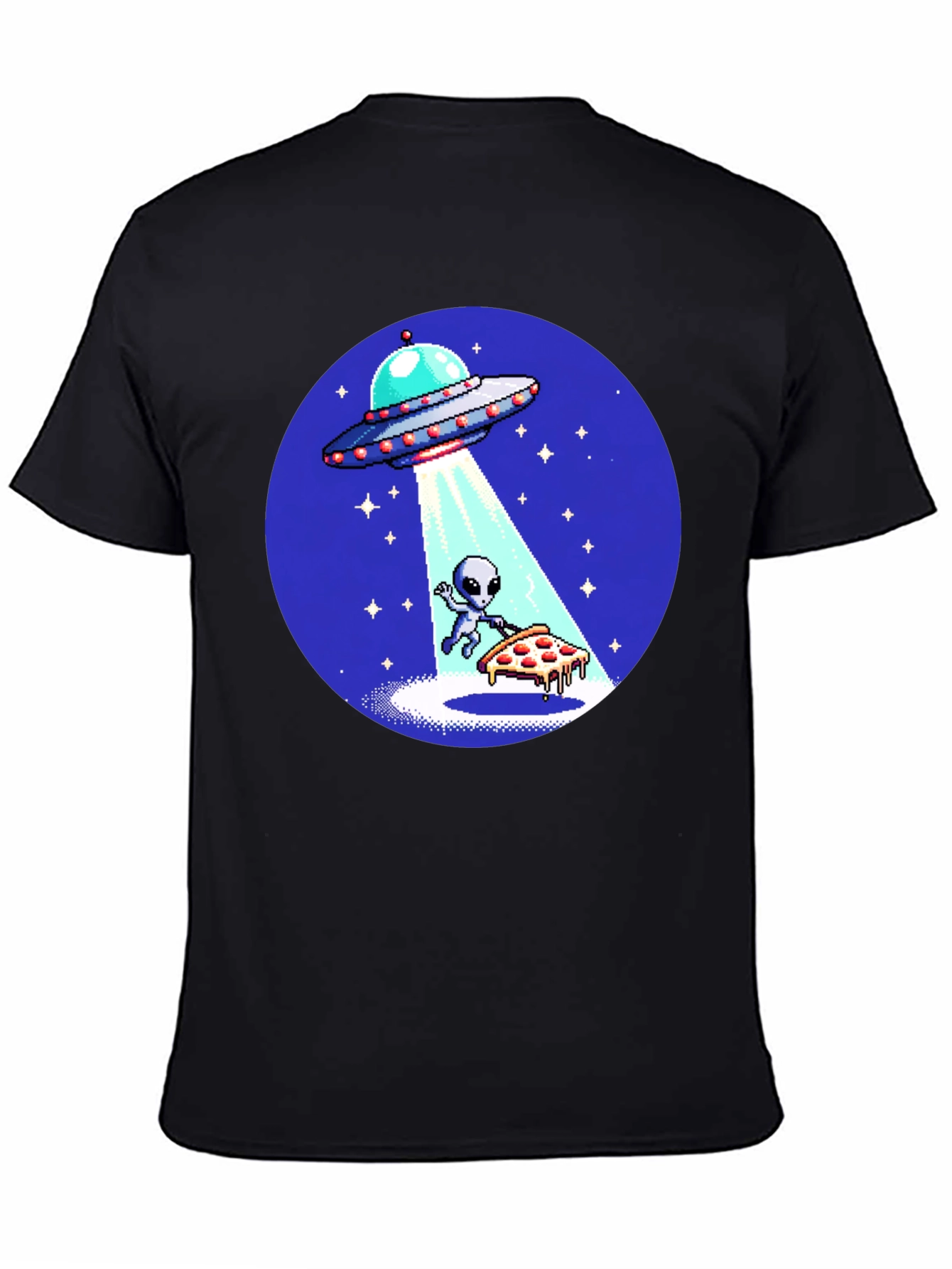 Alien Pizza Abduction Graphic T-Shirt
