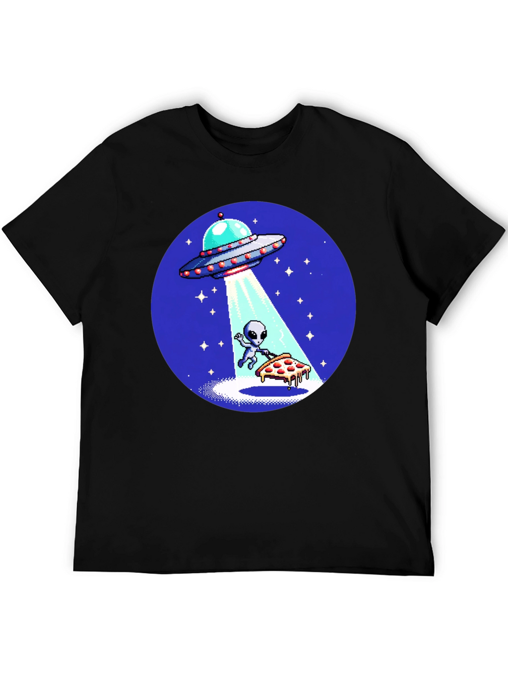 Alien Pizza Abduction Graphic T-Shirt