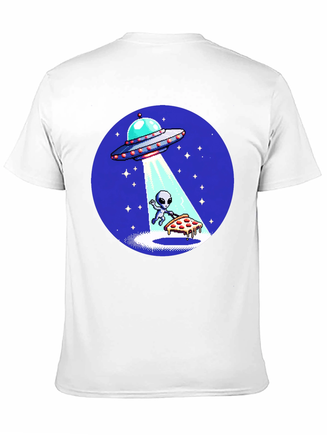 Alien Pizza Abduction Graphic T-Shirt