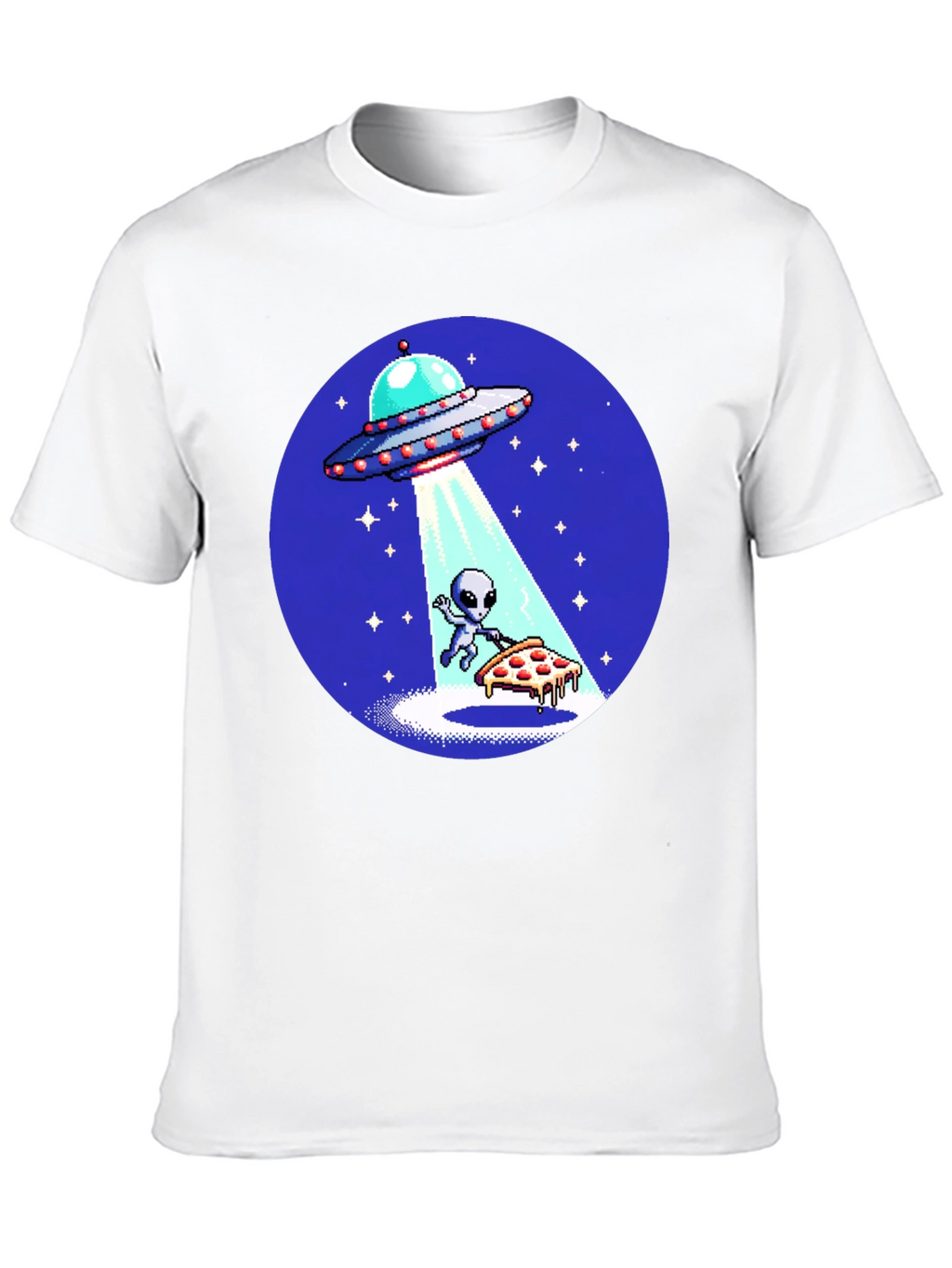 Alien Pizza Abduction Graphic T-Shirt