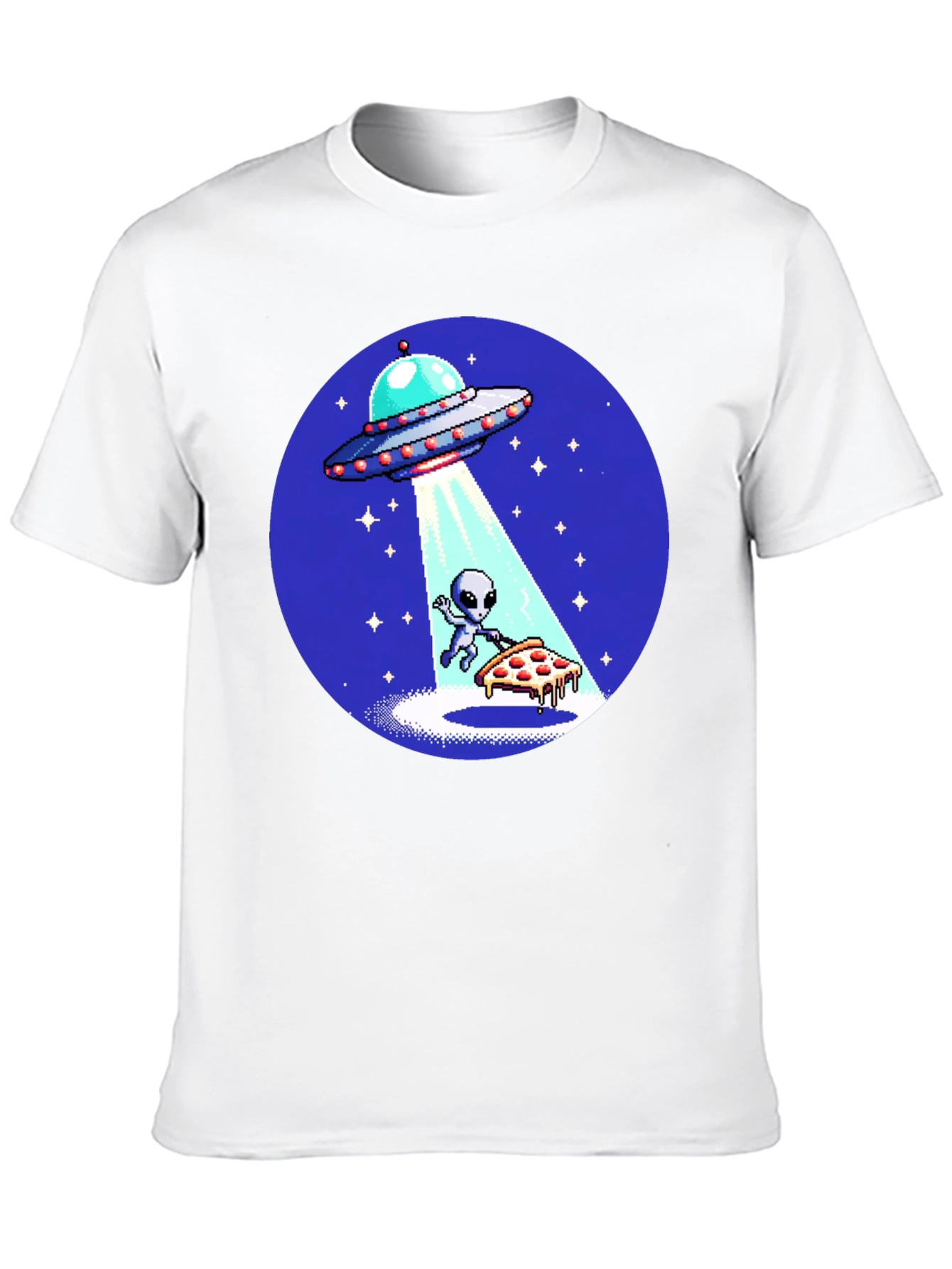 Alien Pizza Abduction Graphic T-Shirt