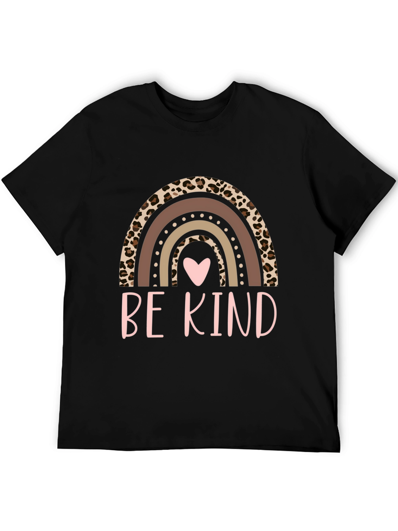 Be Kind Rainbow Leopard Print T-Shirt