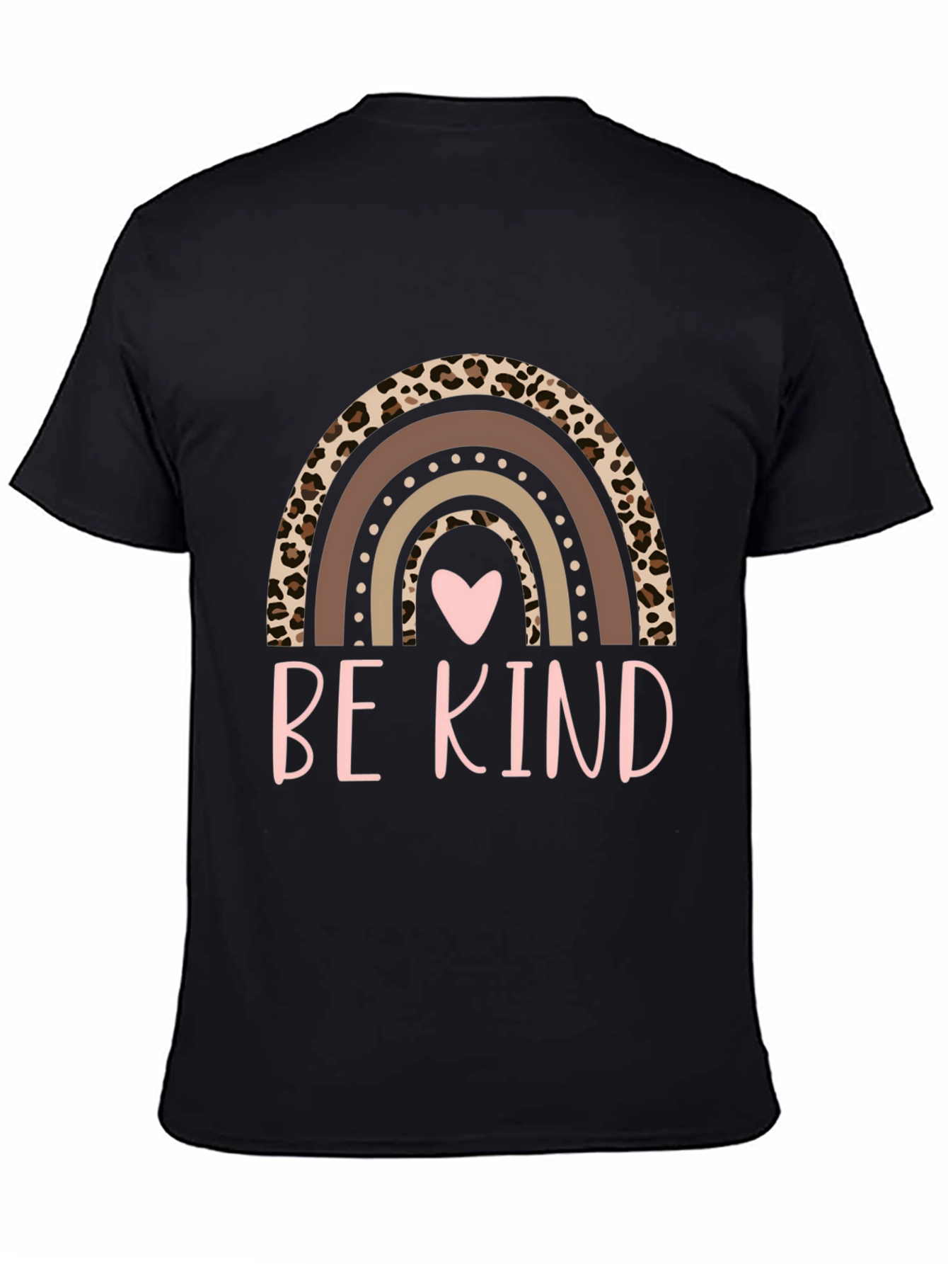 Be Kind Rainbow Leopard Print T-Shirt