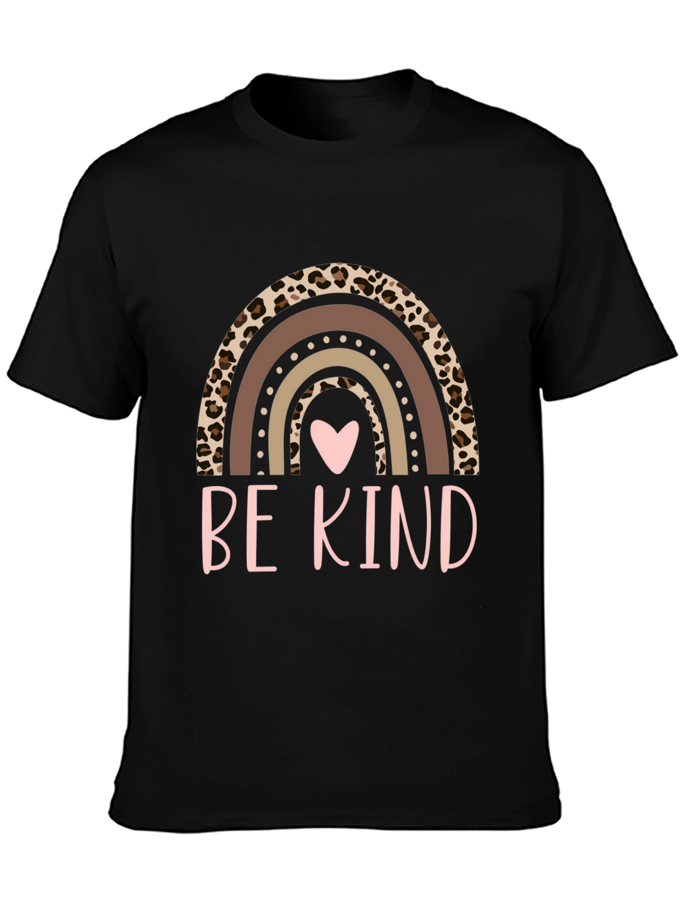 Be Kind Rainbow Leopard Print T-Shirt