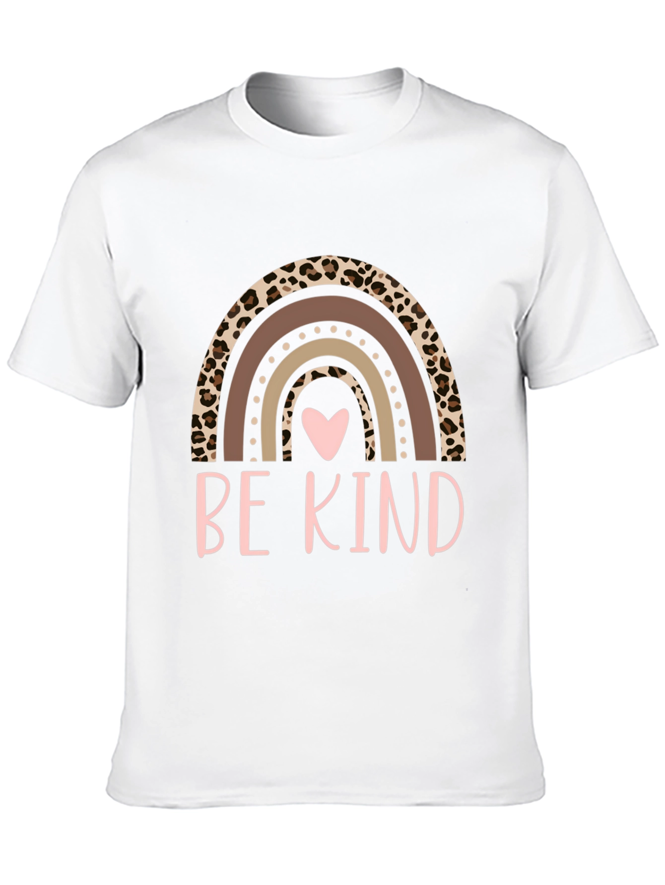 Be Kind Rainbow Leopard Print T-Shirt