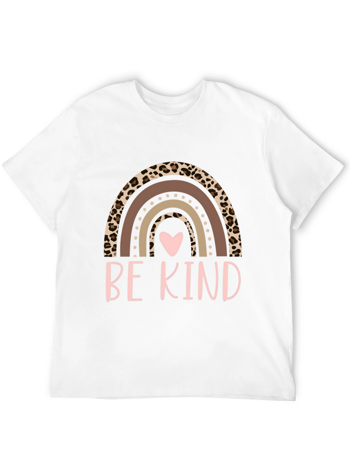 Be Kind Rainbow Leopard Print T-Shirt