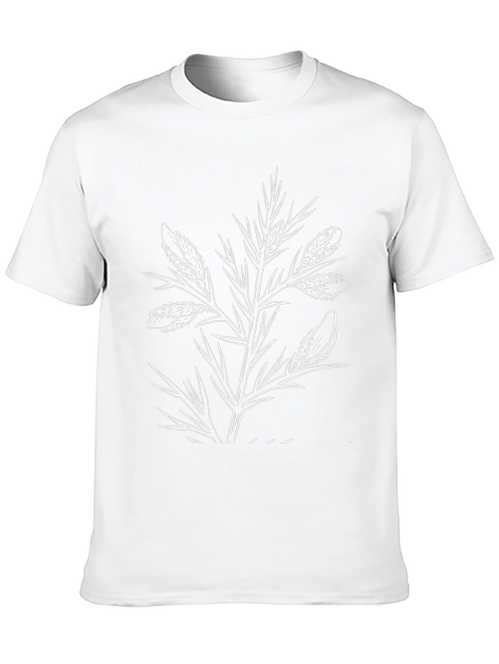 Black Graphic Tee with Botanical Print