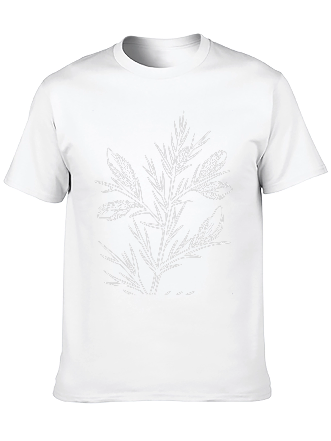 Black Graphic Tee with Botanical Print