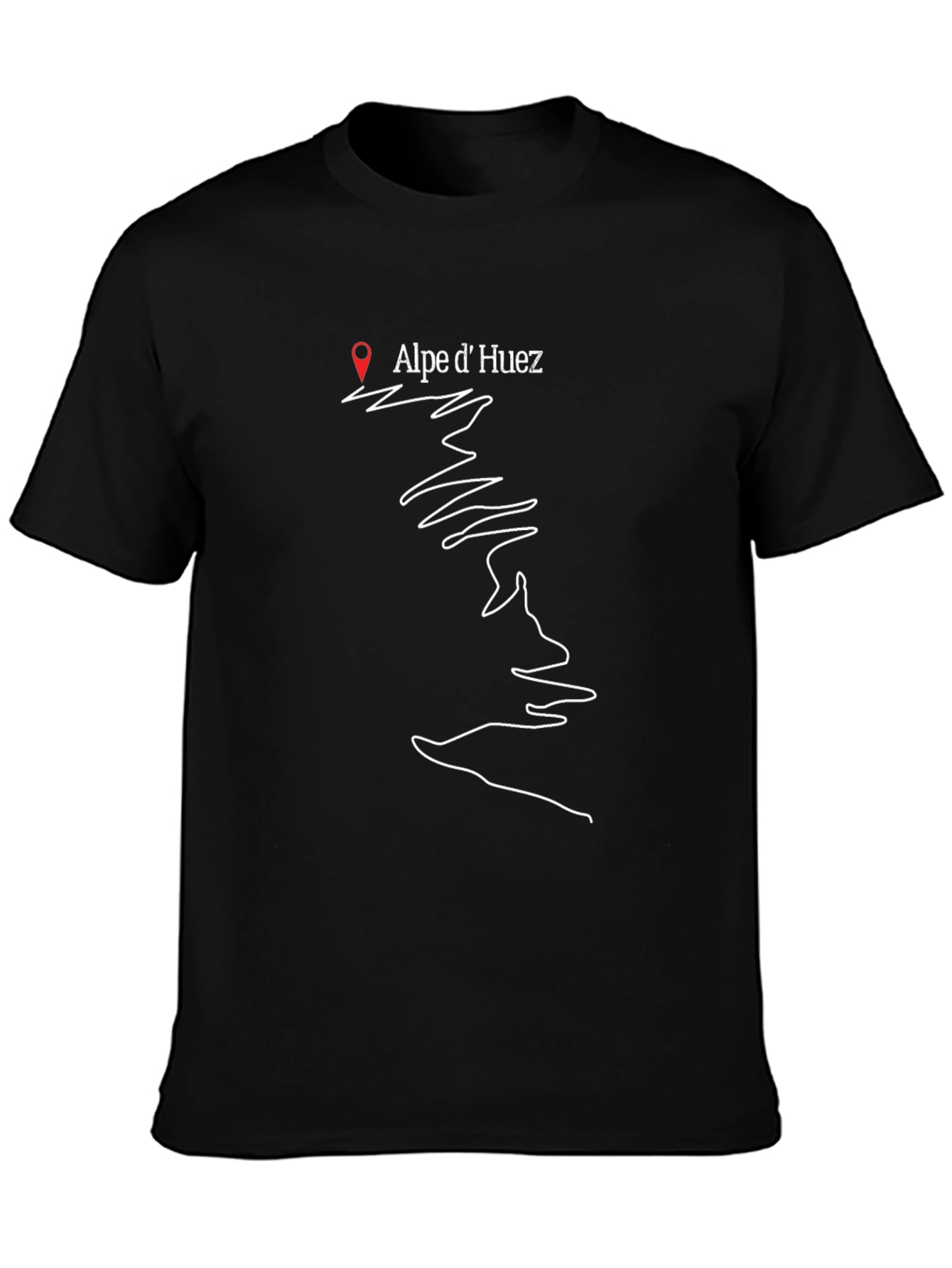 Alpe dHuez Black T-Shirt Cycling Gift