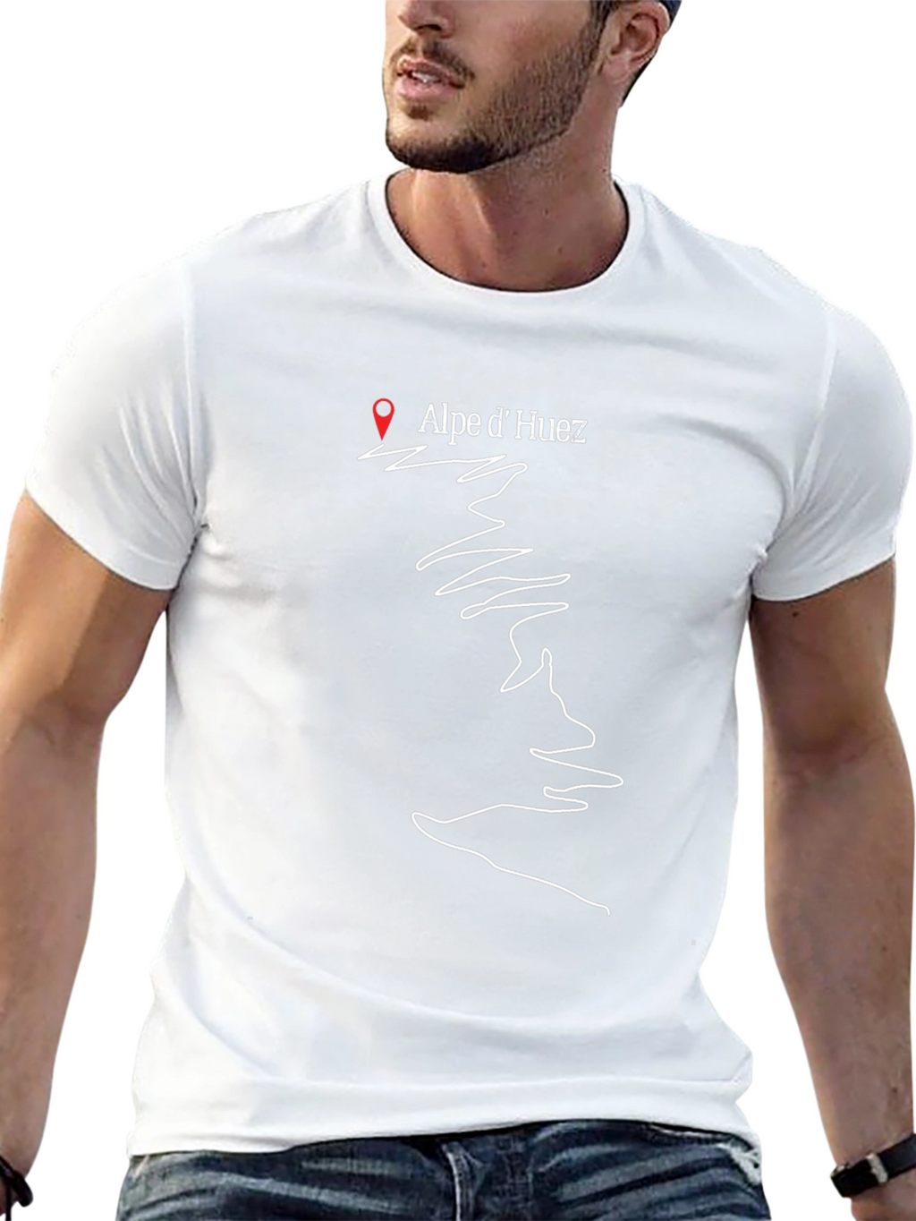 Alpe dHuez Black T-Shirt Cycling Gift