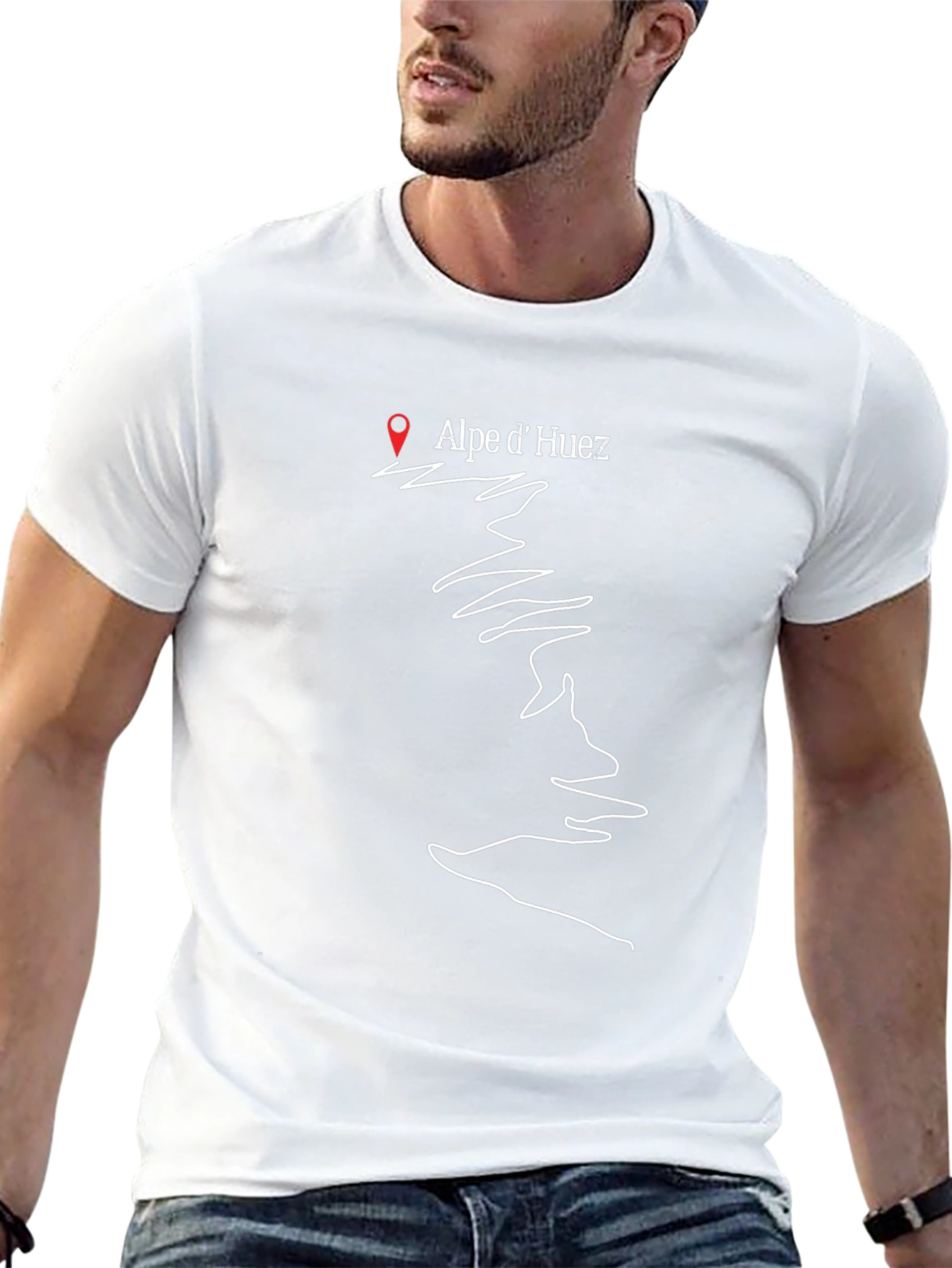 Alpe dHuez Black T-Shirt Cycling Gift