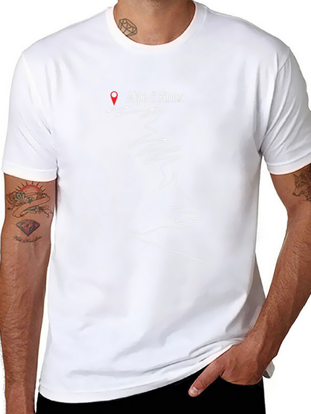 Alpe dHuez Black T-Shirt Cycling Gift