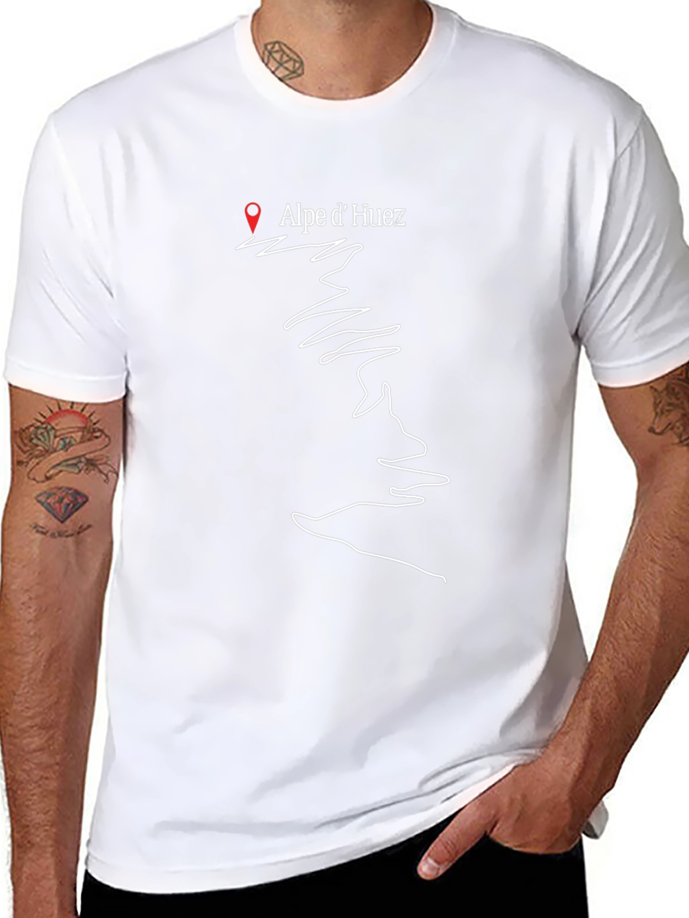 Alpe dHuez Black T-Shirt Cycling Gift