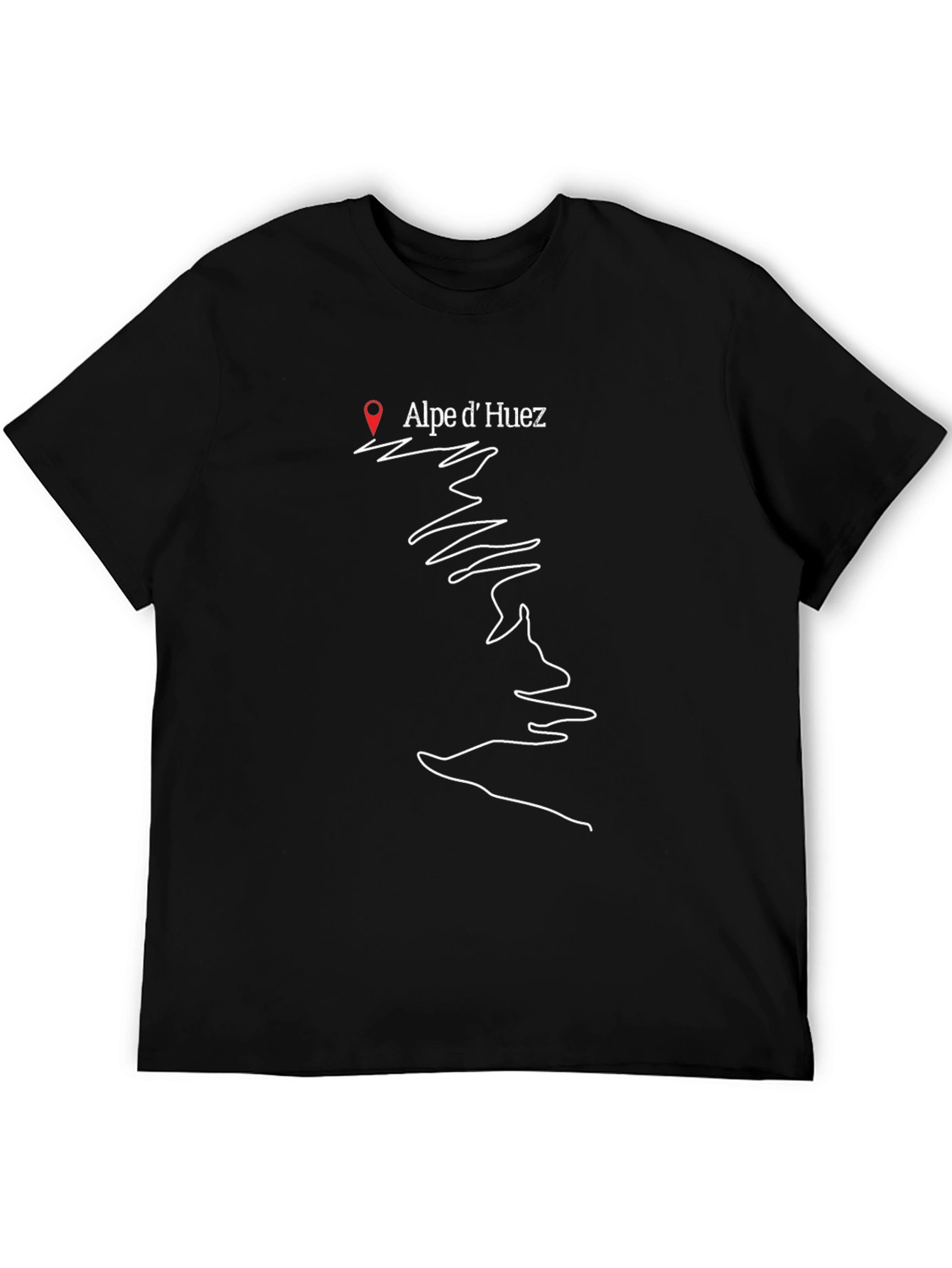 Alpe dHuez Black T-Shirt Cycling Gift