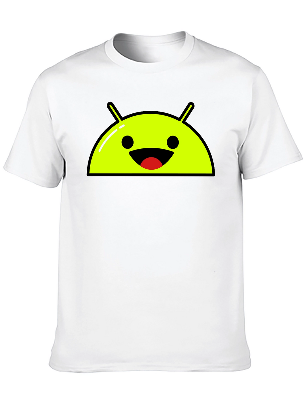 Android Robot Head Graphic Tee - Black