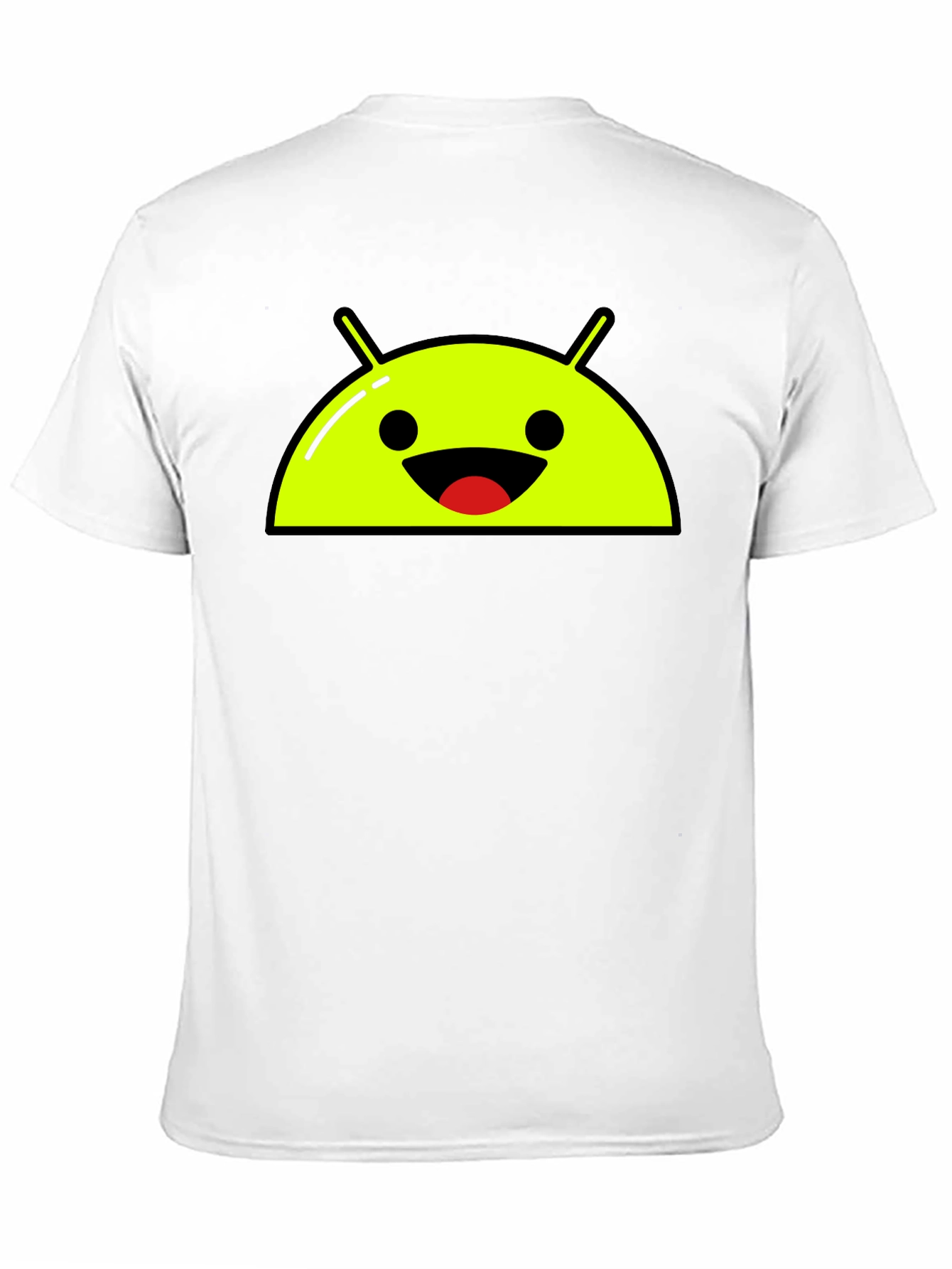 Android Robot Head Graphic Tee - Black