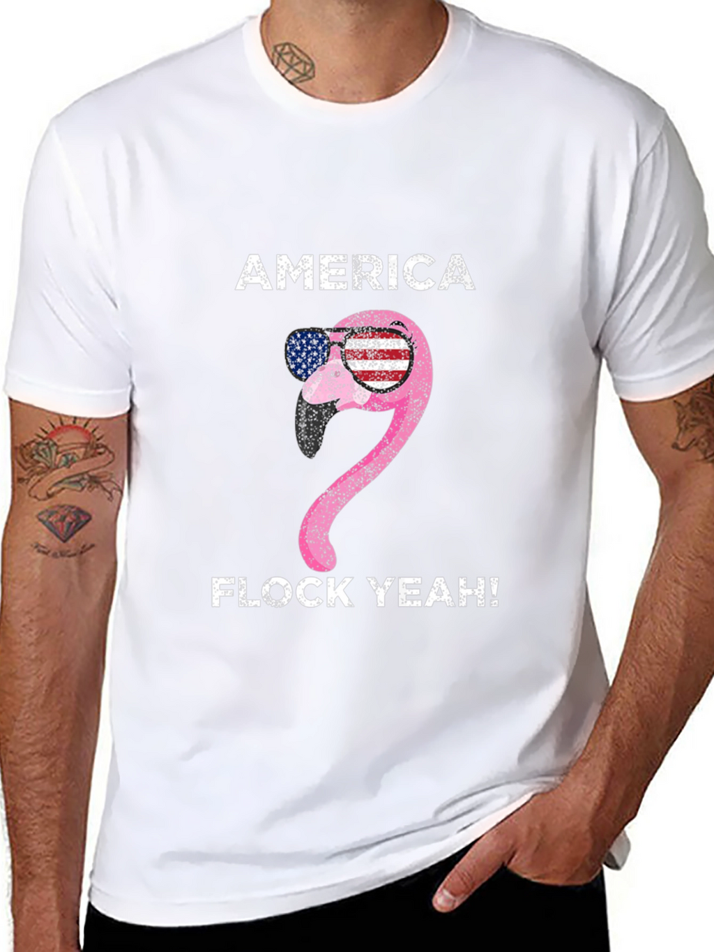 America Flamingo T-Shirt - Flock Yeah!