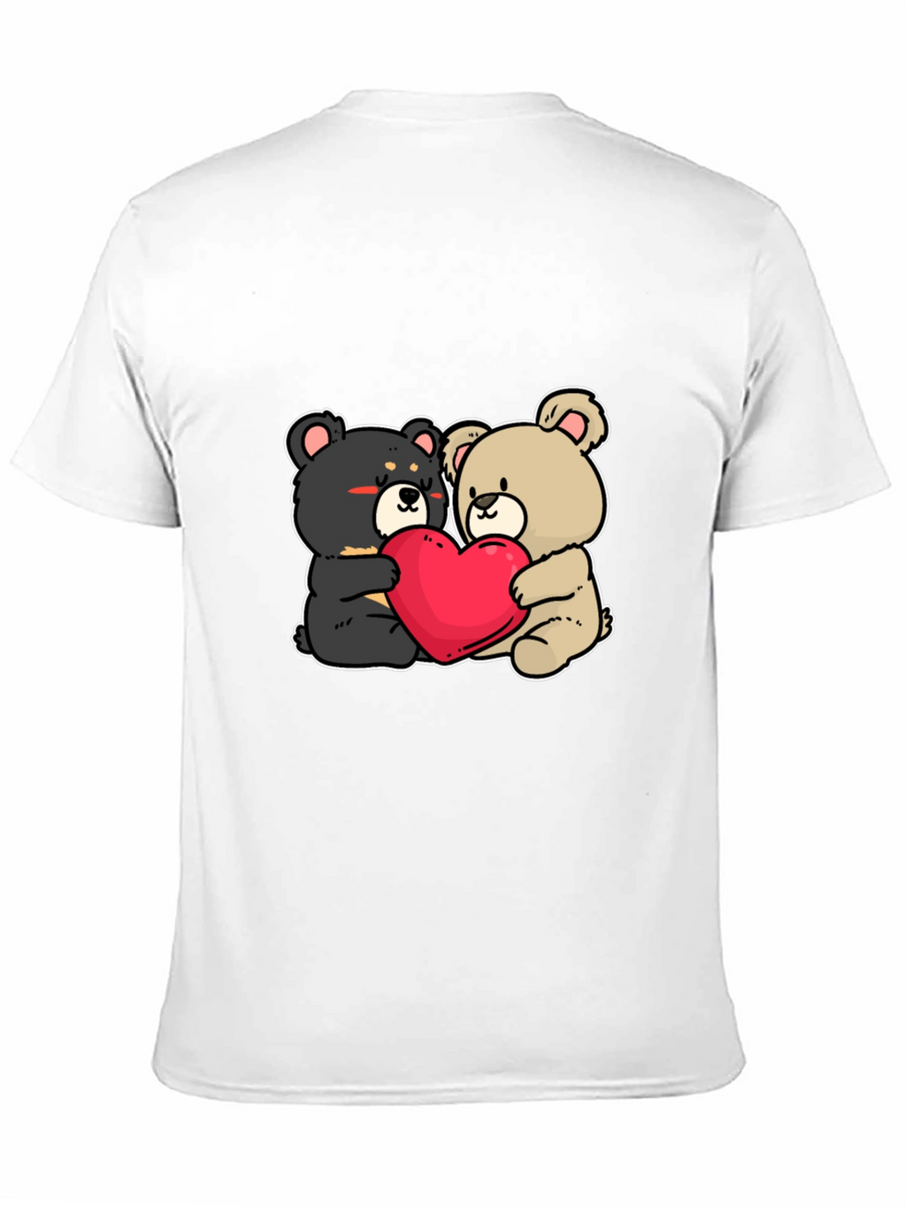 Bear Hug Heart T-Shirt: Love Cute Black