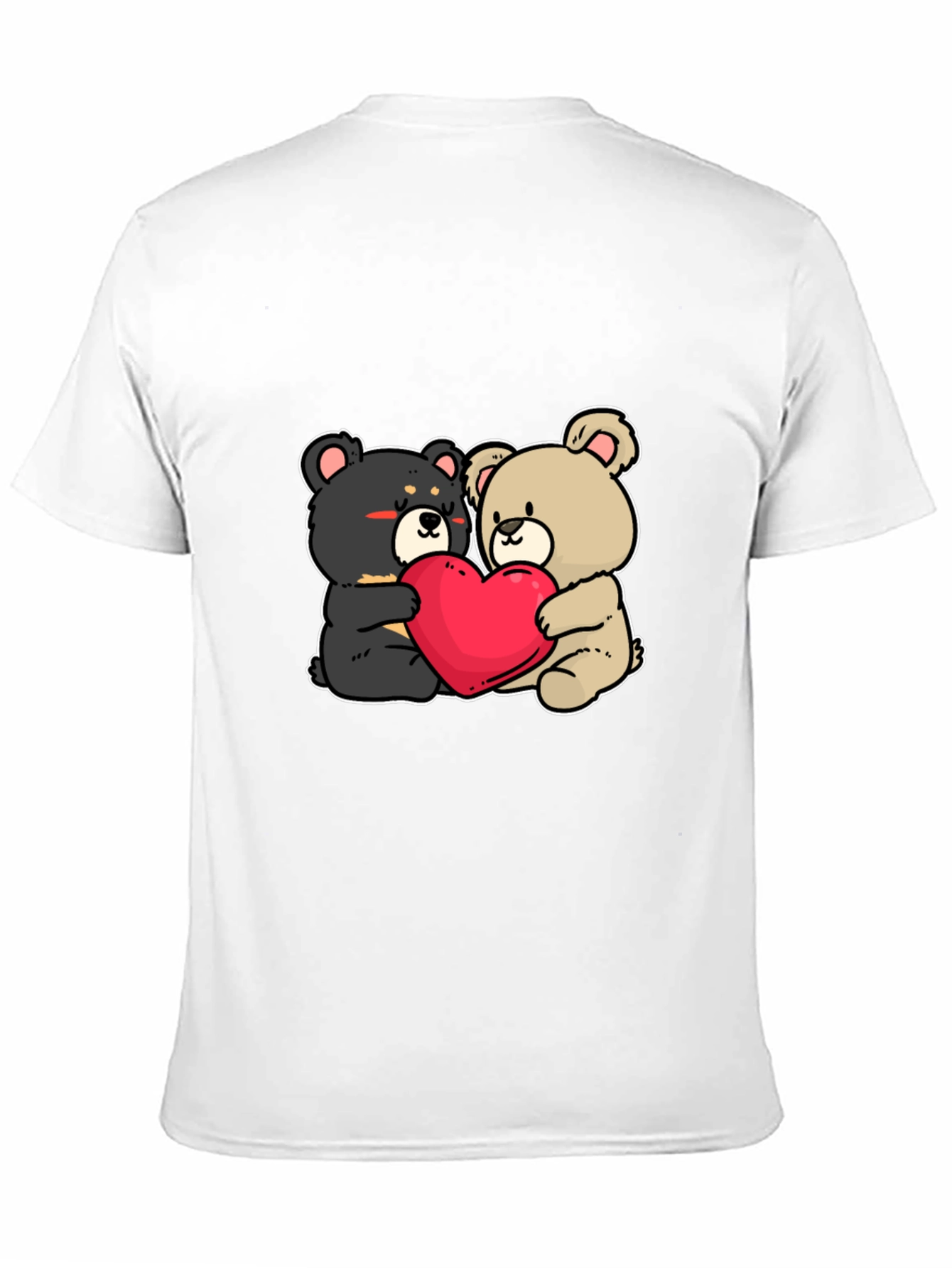 Bear Hug Heart T-Shirt: Love Cute Black
