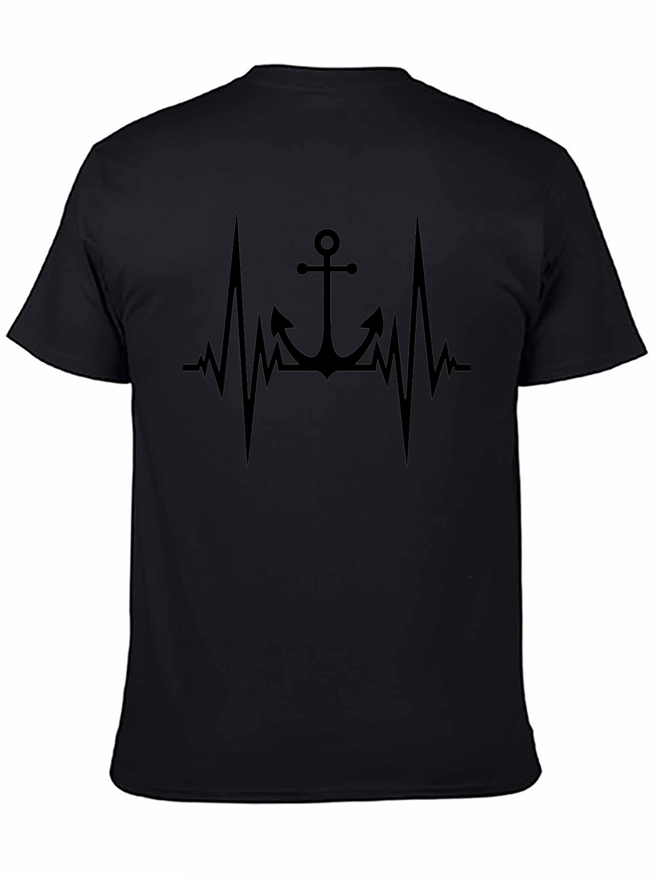 Anchor Heartbeat Graphic Black T-Shirt