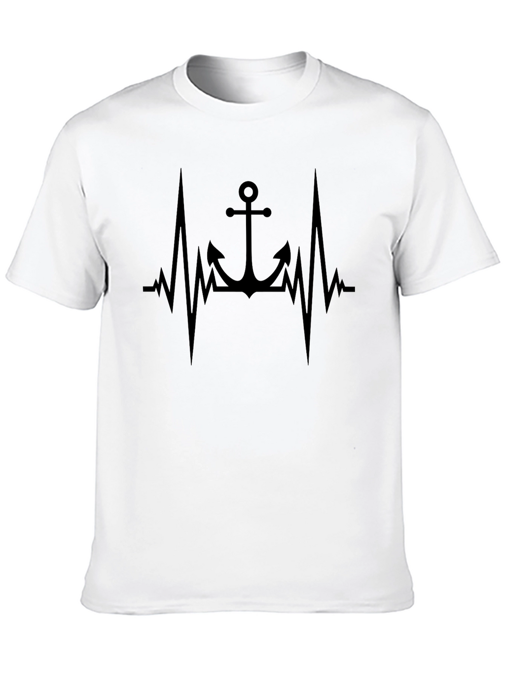 Anchor Heartbeat Graphic Black T-Shirt