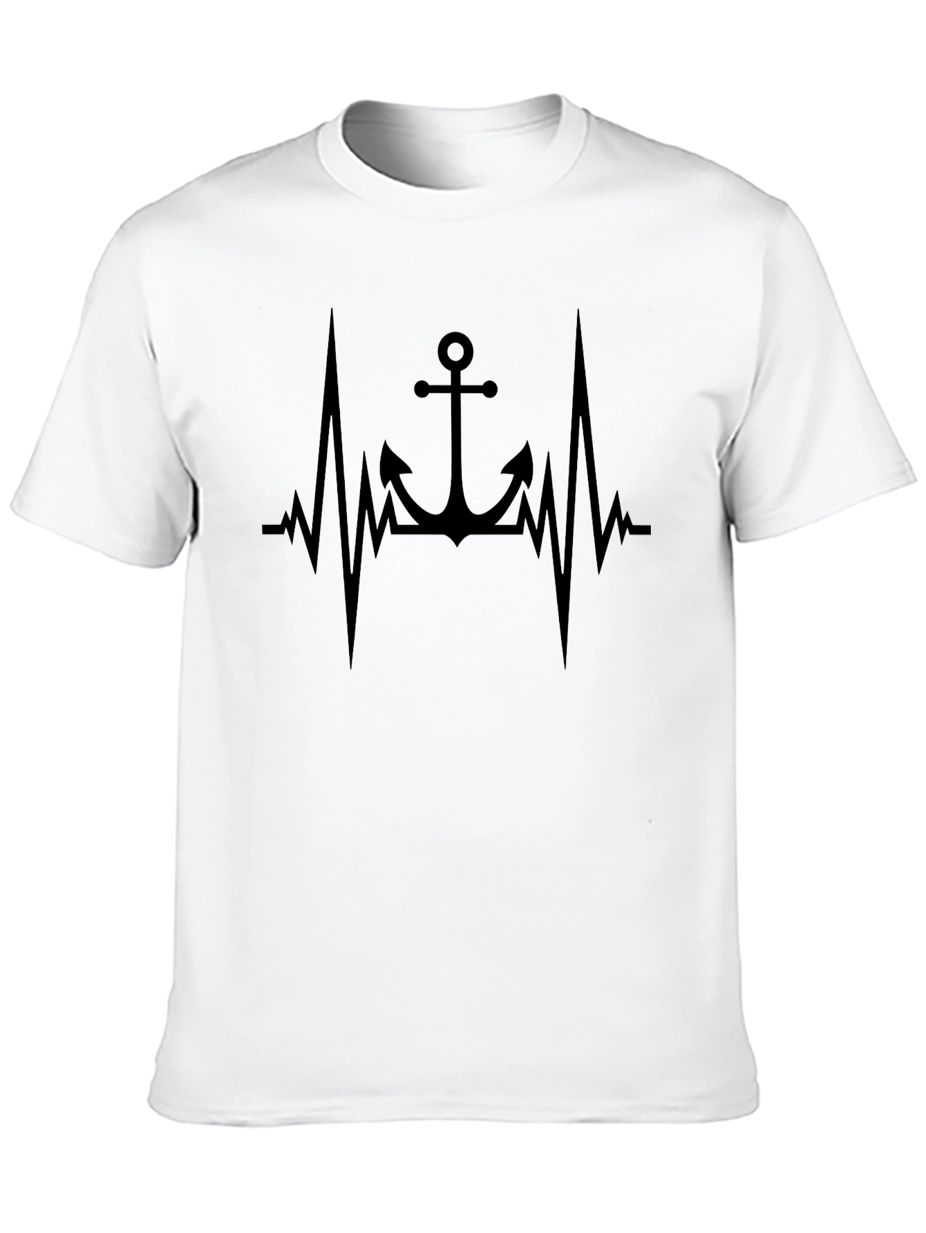 Anchor Heartbeat Graphic Black T-Shirt