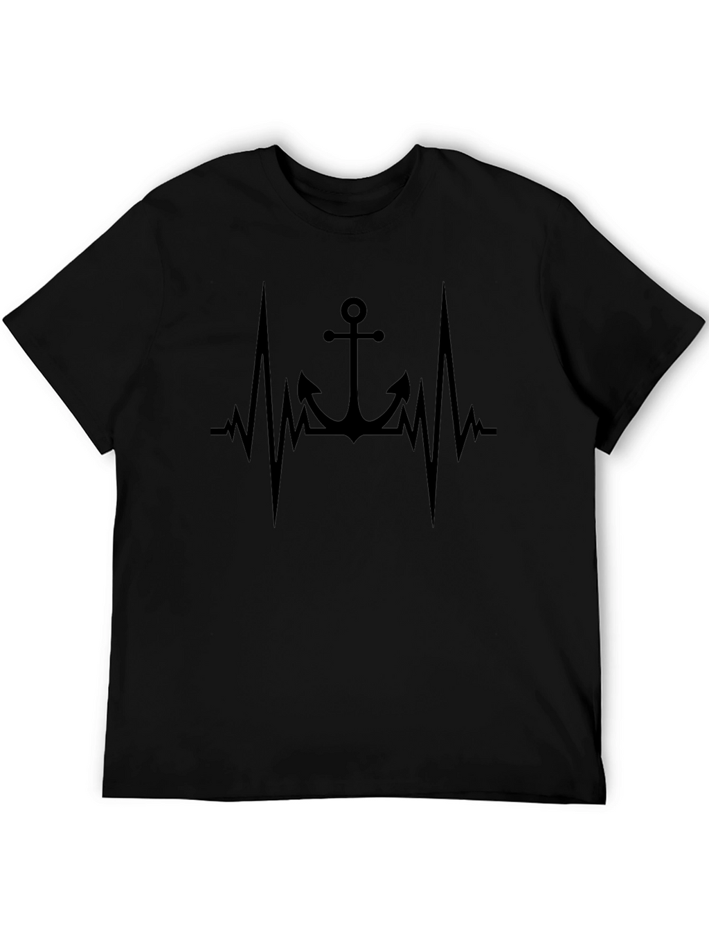 Anchor Heartbeat Graphic Black T-Shirt