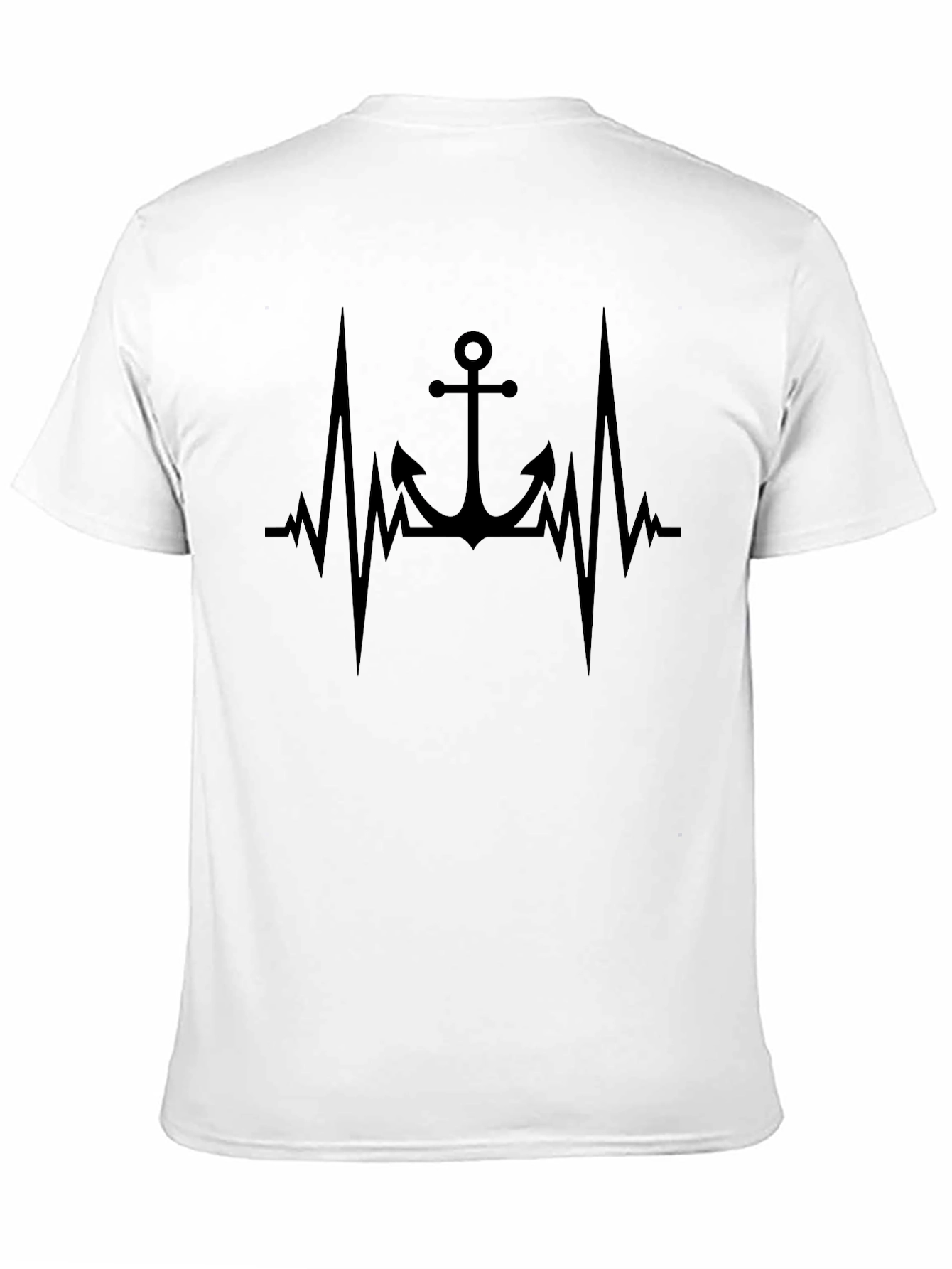 Anchor Heartbeat Graphic Black T-Shirt