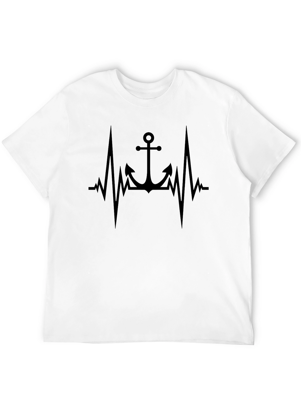 Anchor Heartbeat Graphic Black T-Shirt
