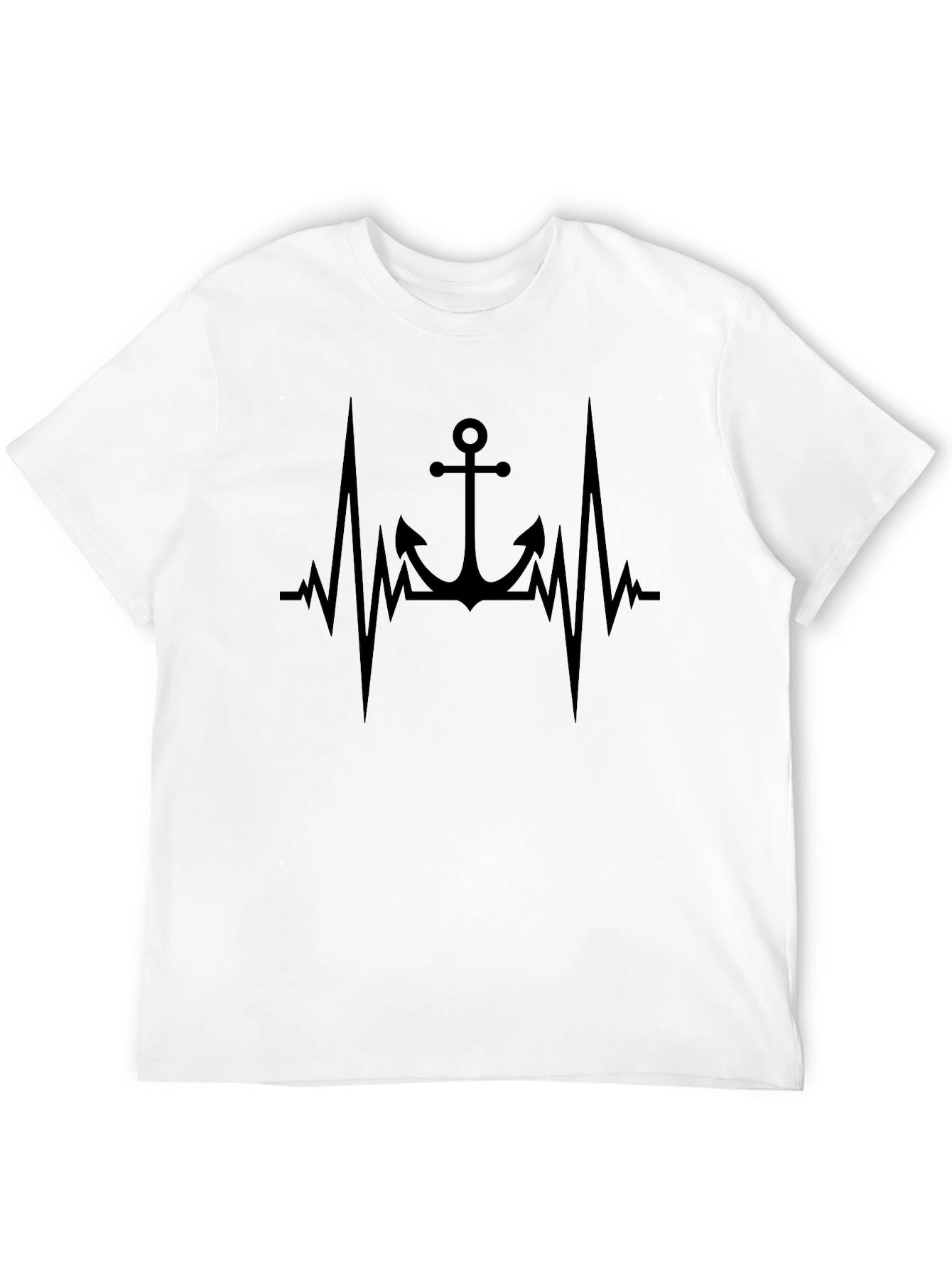 Anchor Heartbeat Graphic Black T-Shirt