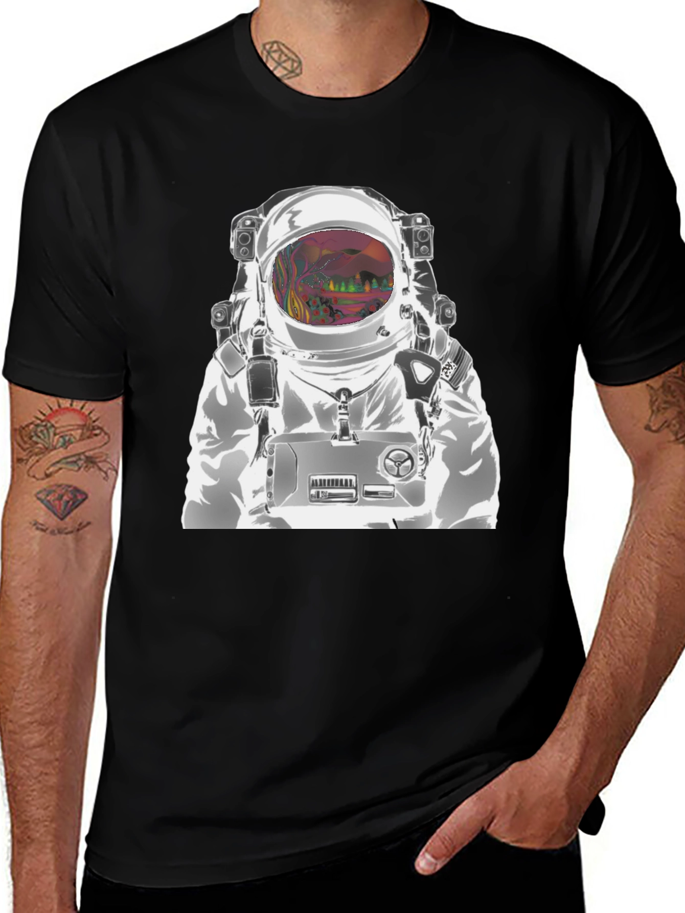 Astronaut Graphic T-Shirt - Outer Space Design