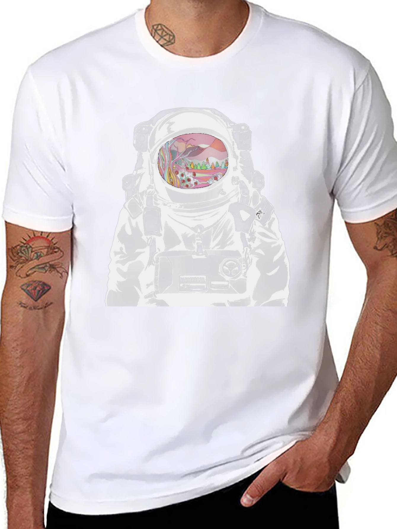 Astronaut Graphic T-Shirt - Outer Space Design