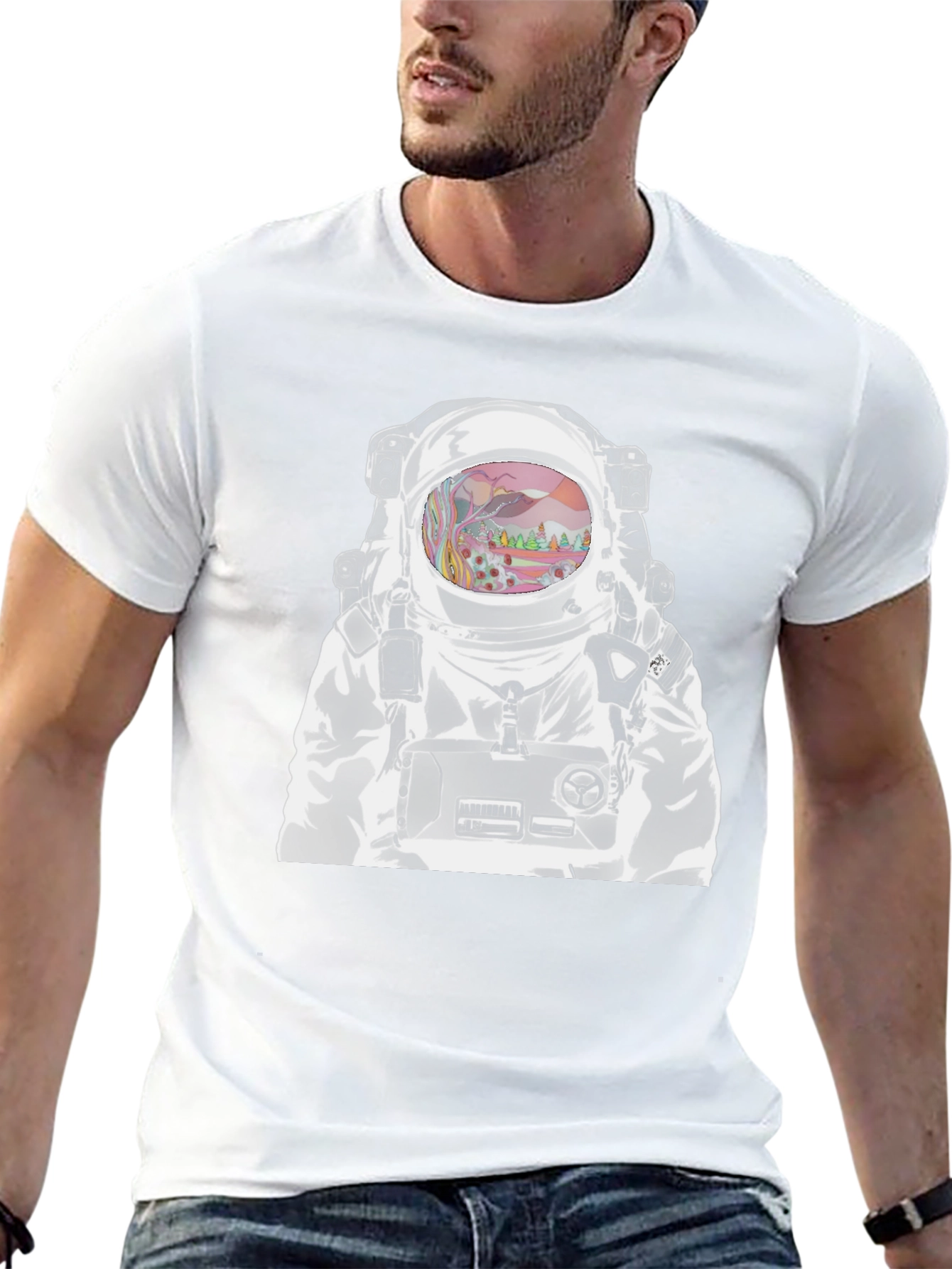 Astronaut Graphic T-Shirt - Outer Space Design