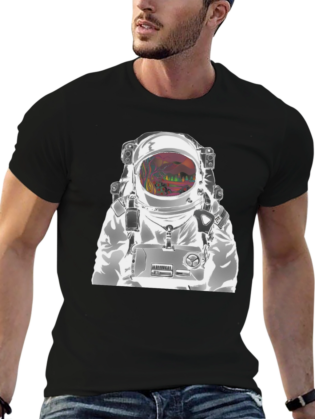Astronaut Graphic T-Shirt - Outer Space Design