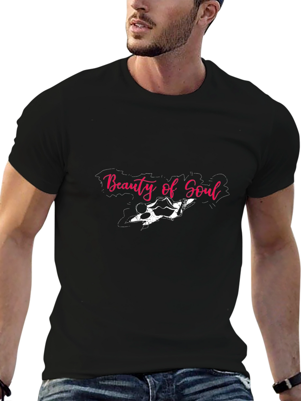 Beauty of Soul Black Graphic T-Shirt