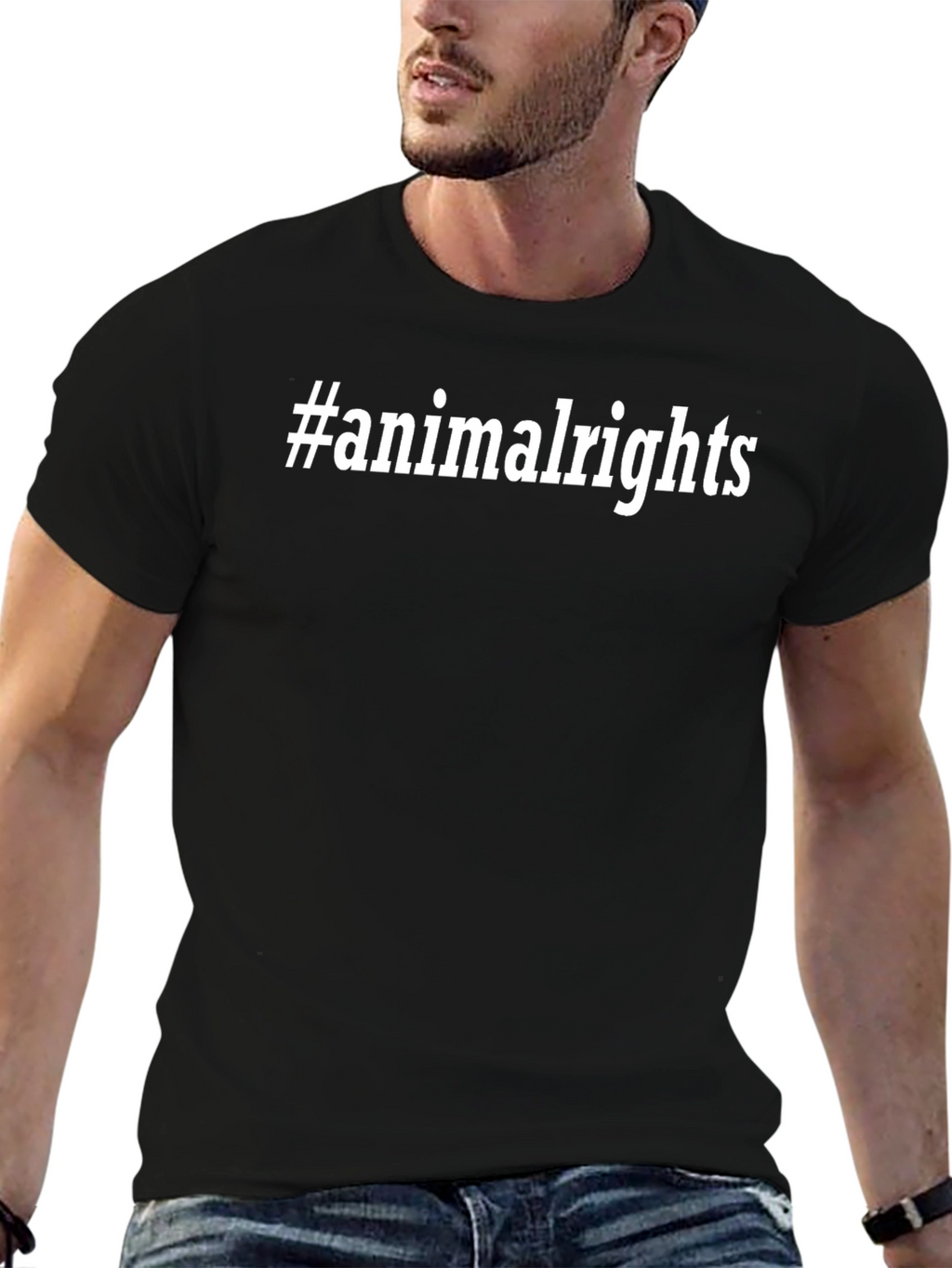 Animal Rights T-Shirt - Black Slogan Tee